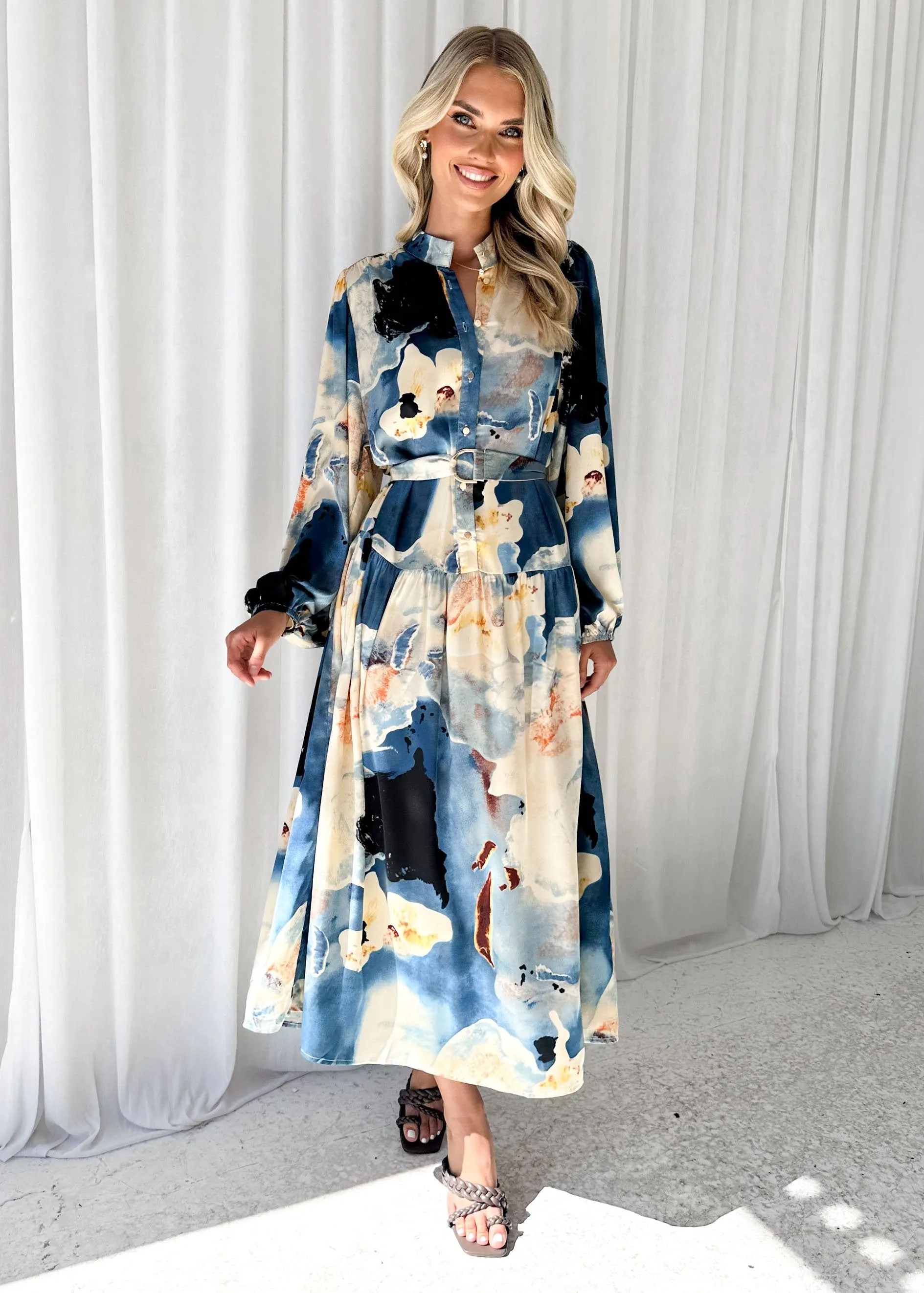 Sienna Midi Dress - Blue Marble sold by Gingham & Heels product image thumbnail 2