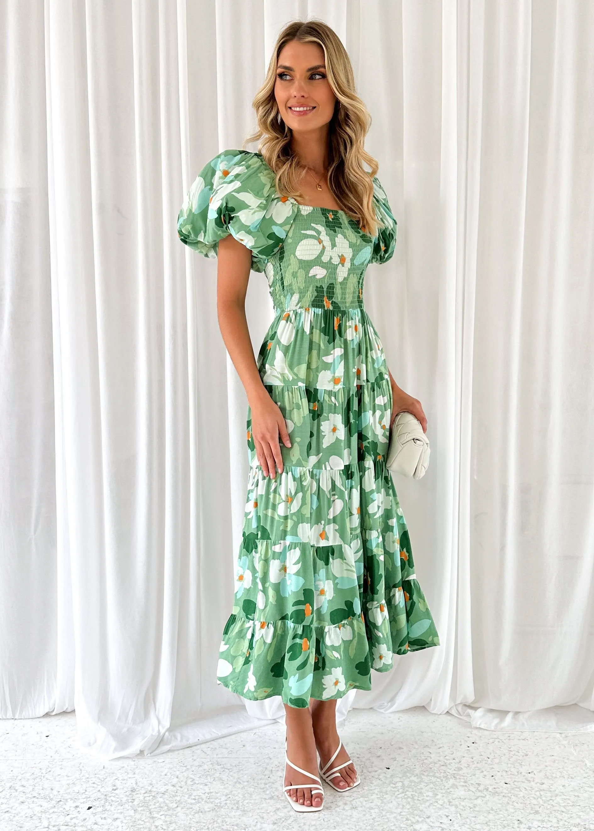 Yariska Midi Dress - Green sold by Gingham & Heels product image thumbnail 4
