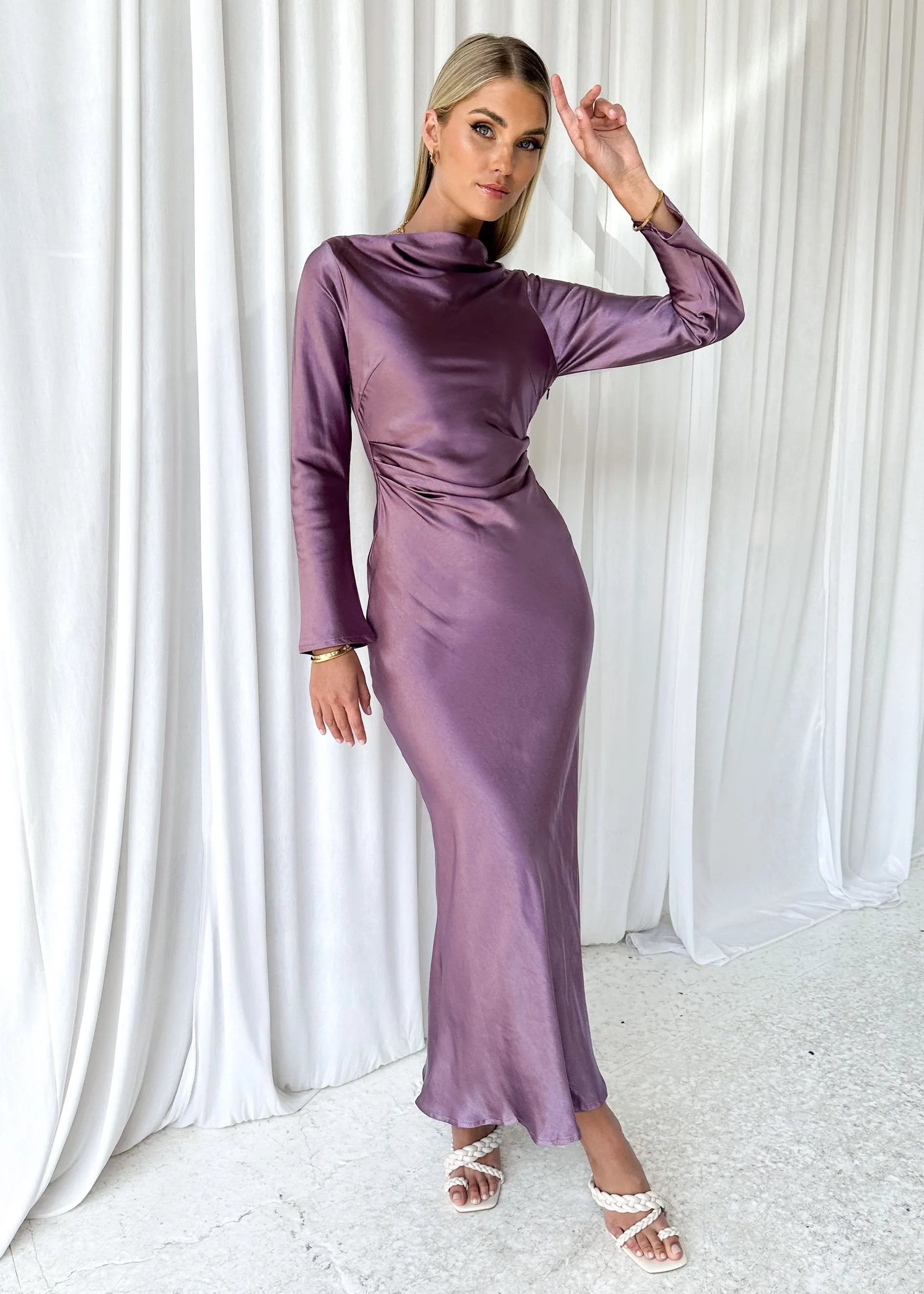 Laxrra Midi Dress - Grape sold by Gingham & Heels product image thumbnail 3