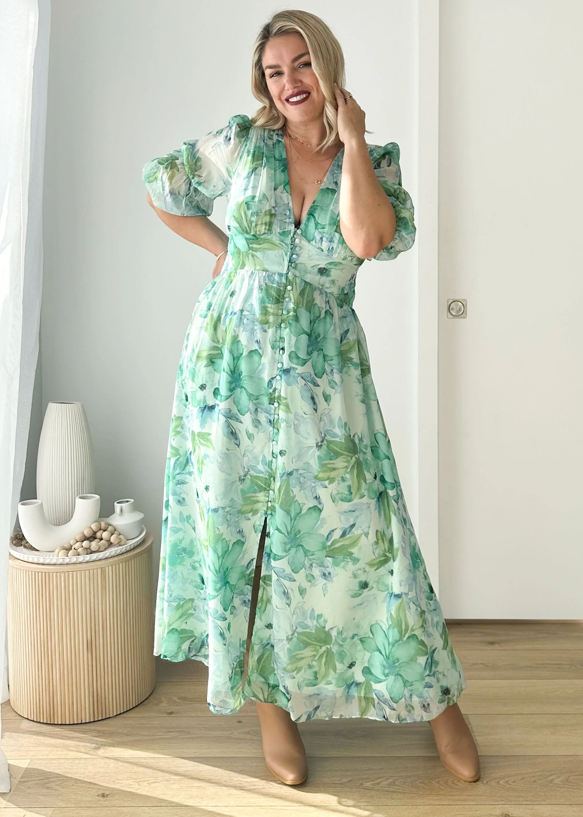 Tiffanie Midi Dress - Mint Floral sold by Gingham & Heels product image thumbnail 2