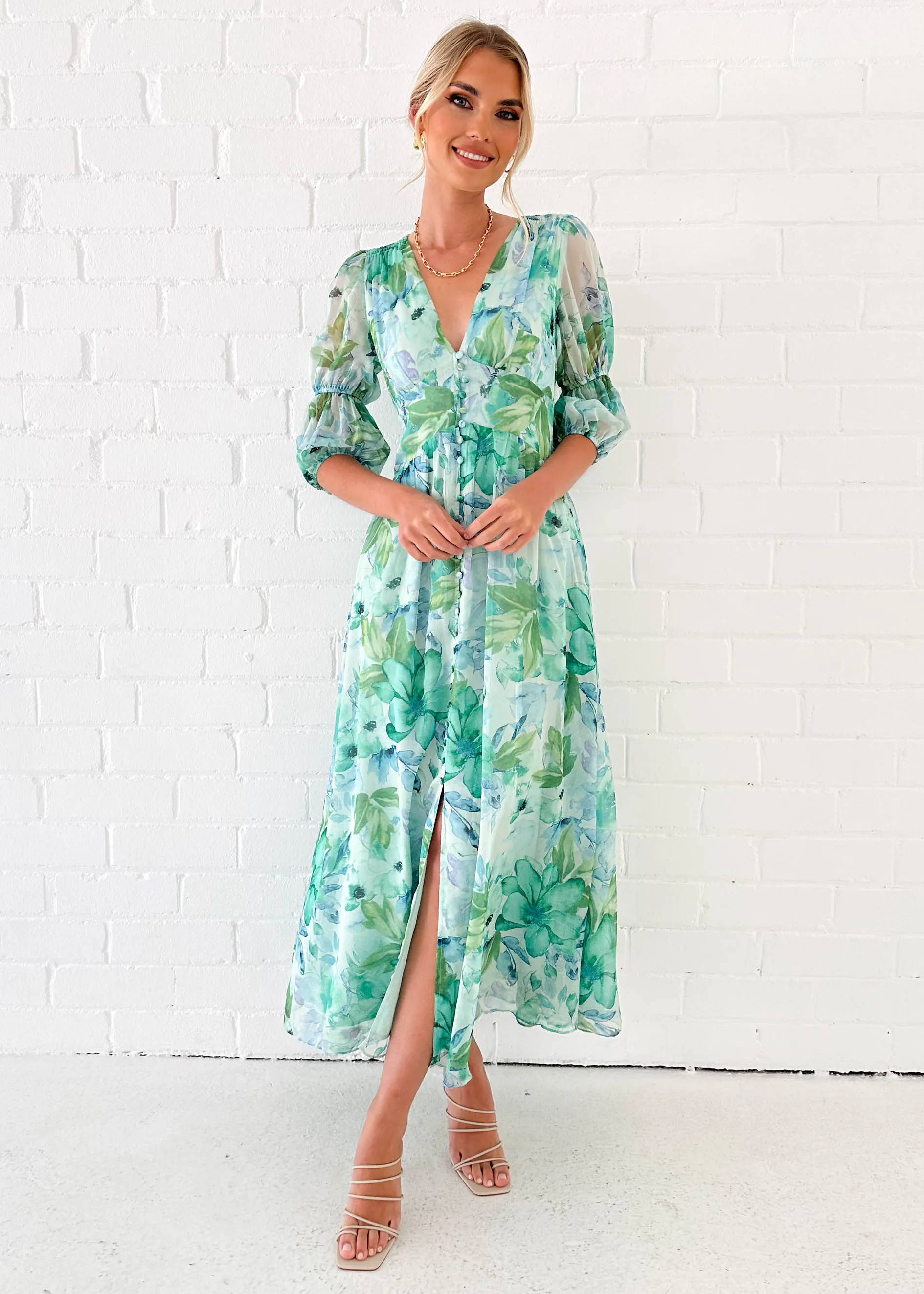 Tiffanie Midi Dress - Mint Floral sold by Gingham & Heels product image thumbnail 5