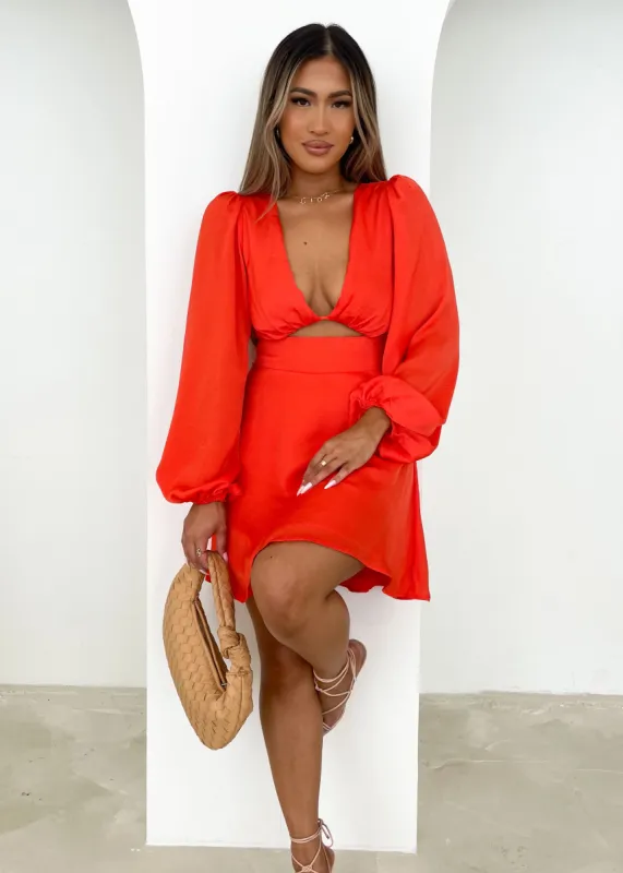 Fleura Mini Dress - Coral sold by Gingham & Heels