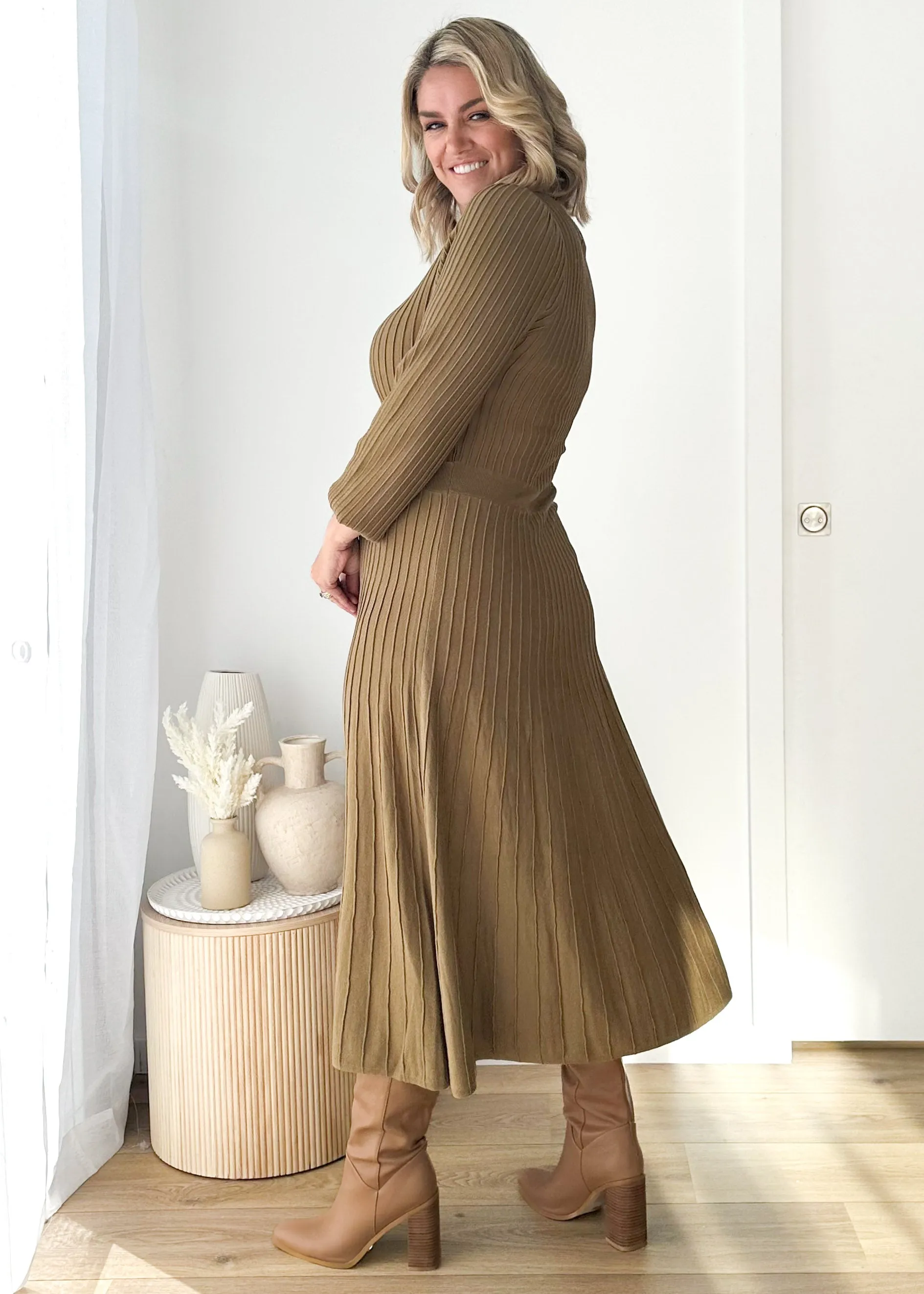 Orlah Knit Midi Dress - Moss Green sold by Gingham & Heels product image thumbnail 4