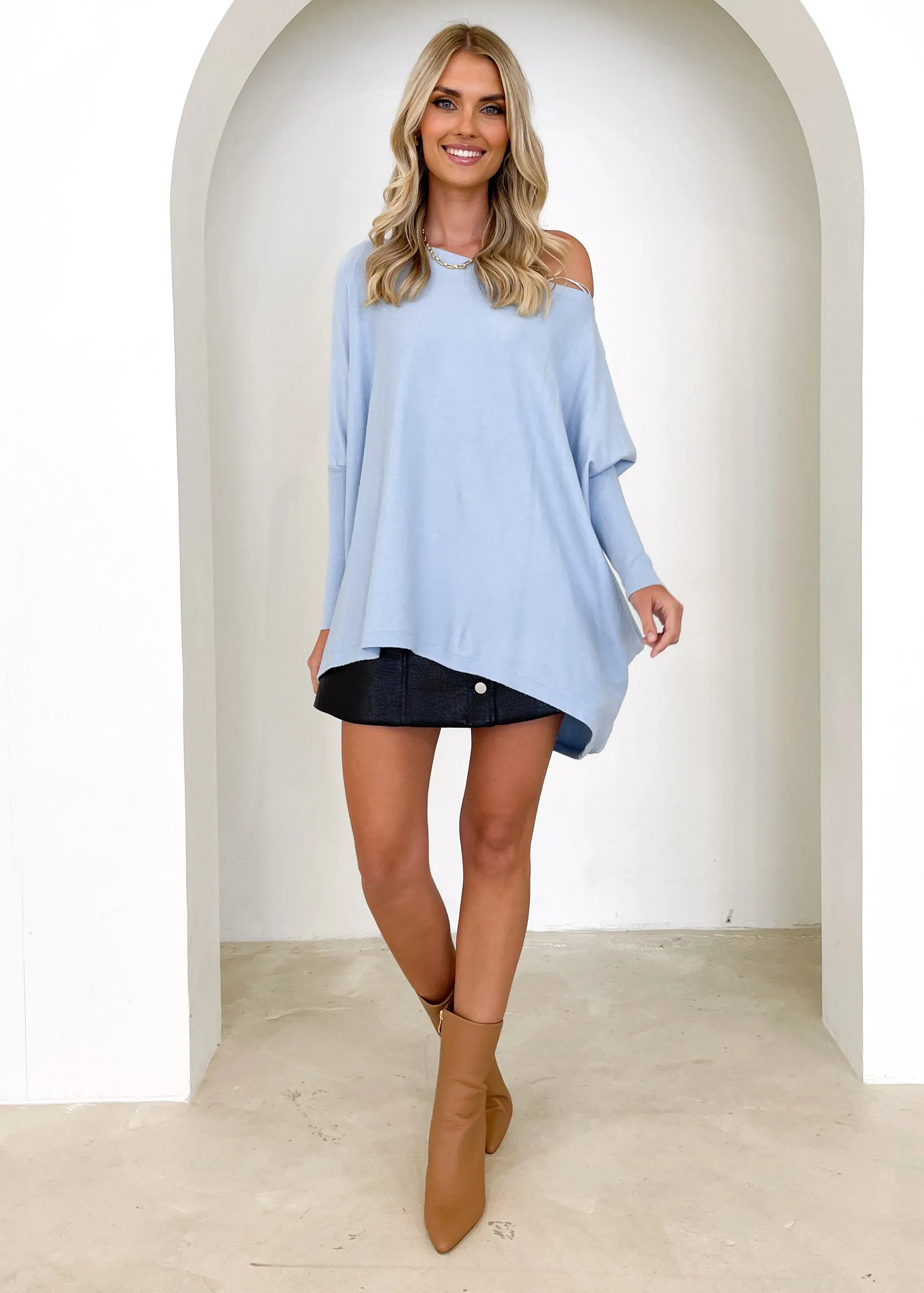 Ryden Knit Top - Powder Blue sold by Gingham & Heels product image thumbnail 2