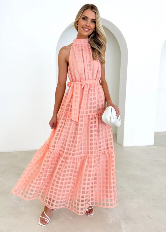 Dandy Maxi Dress - Peach sold by Gingham & Heels