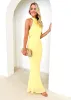 Ezra Halter Maxi Dress - Banana sold by Gingham & Heels