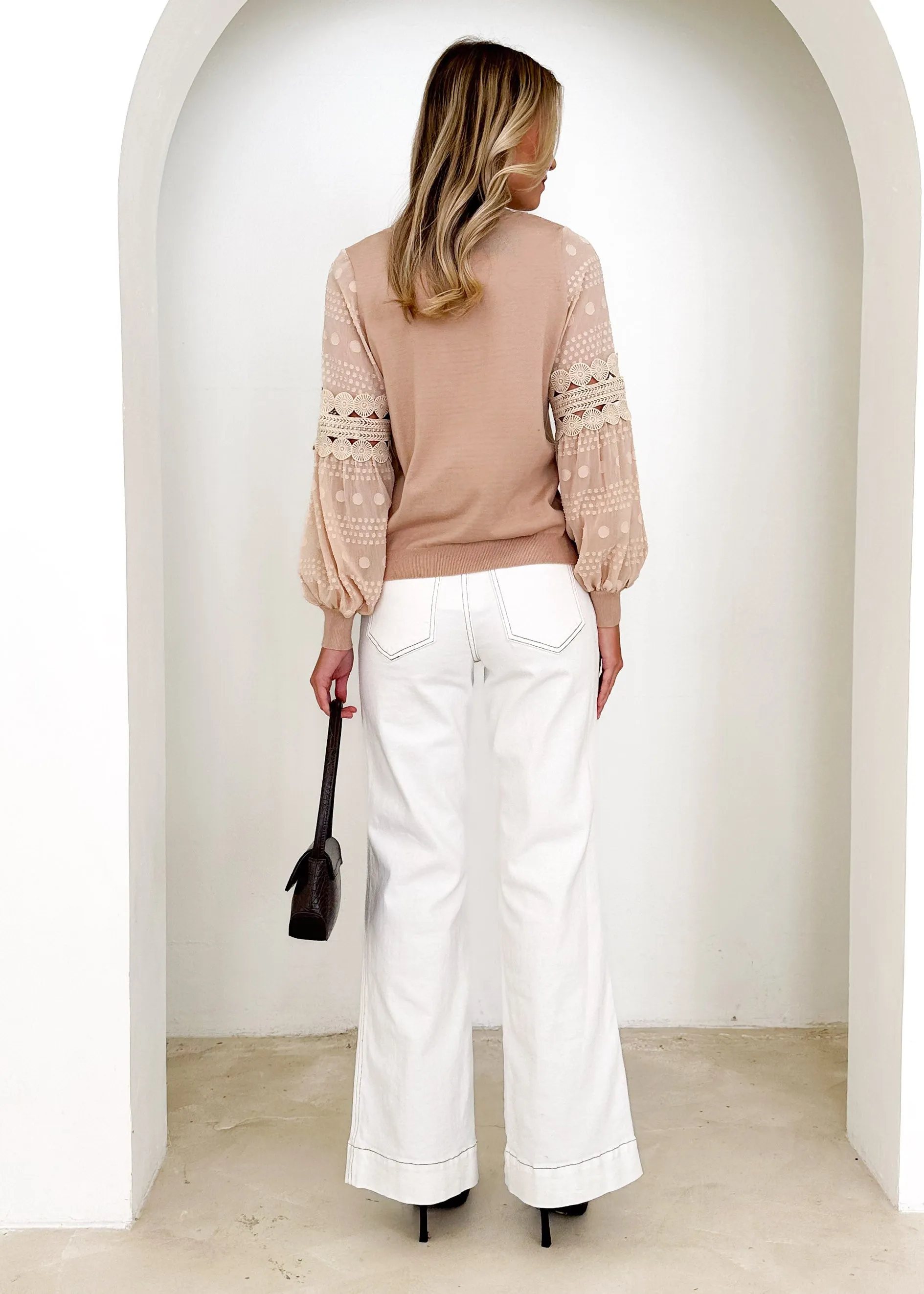 Zoea Knit Top - Beige sold by Gingham & Heels product image thumbnail 5