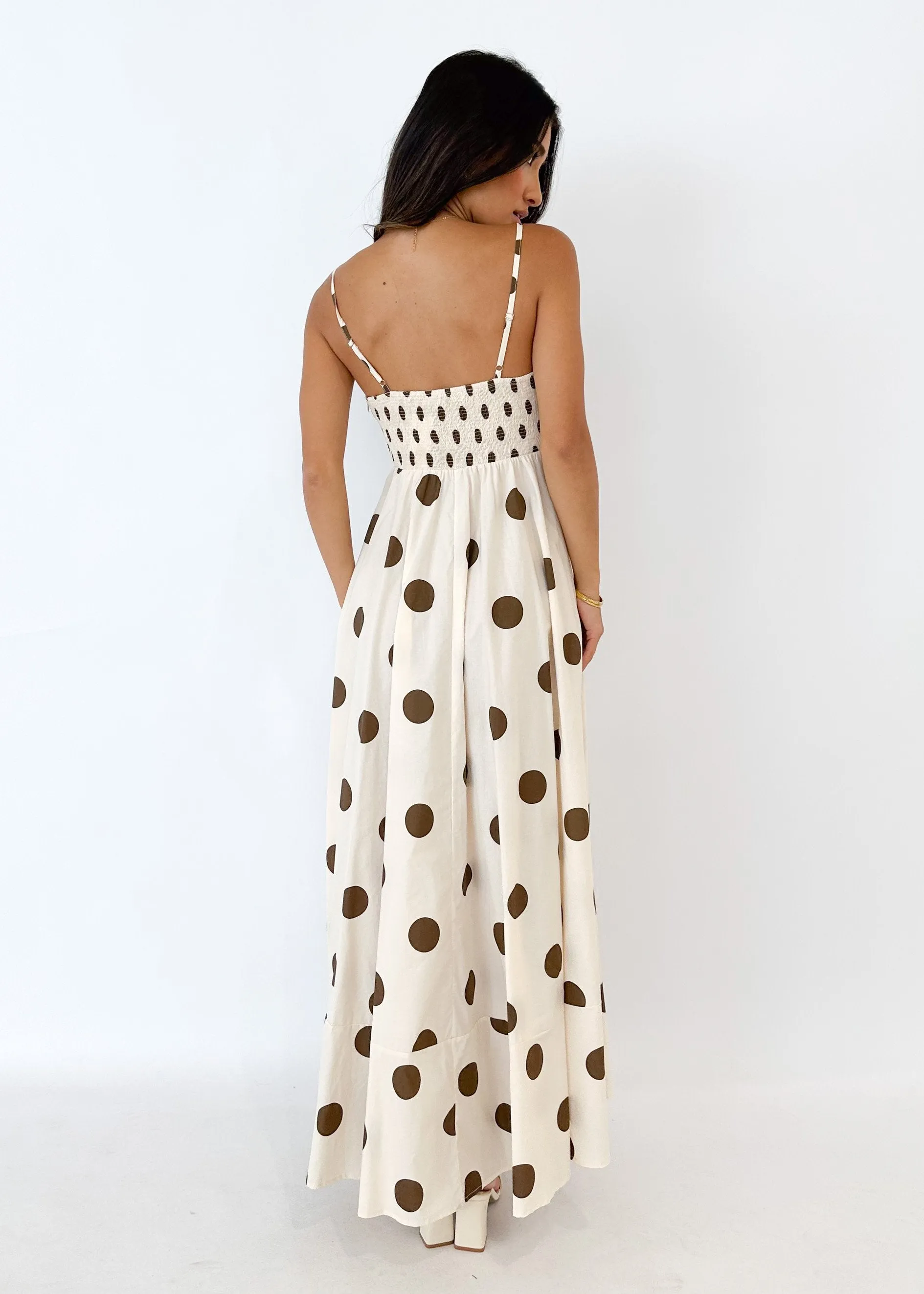 Elide Maxi Dress - Choc Polka sold by Gingham & Heels product image thumbnail 5