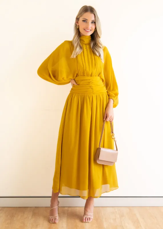 Majah Maxi Dress - Mustard sold by Gingham & Heels