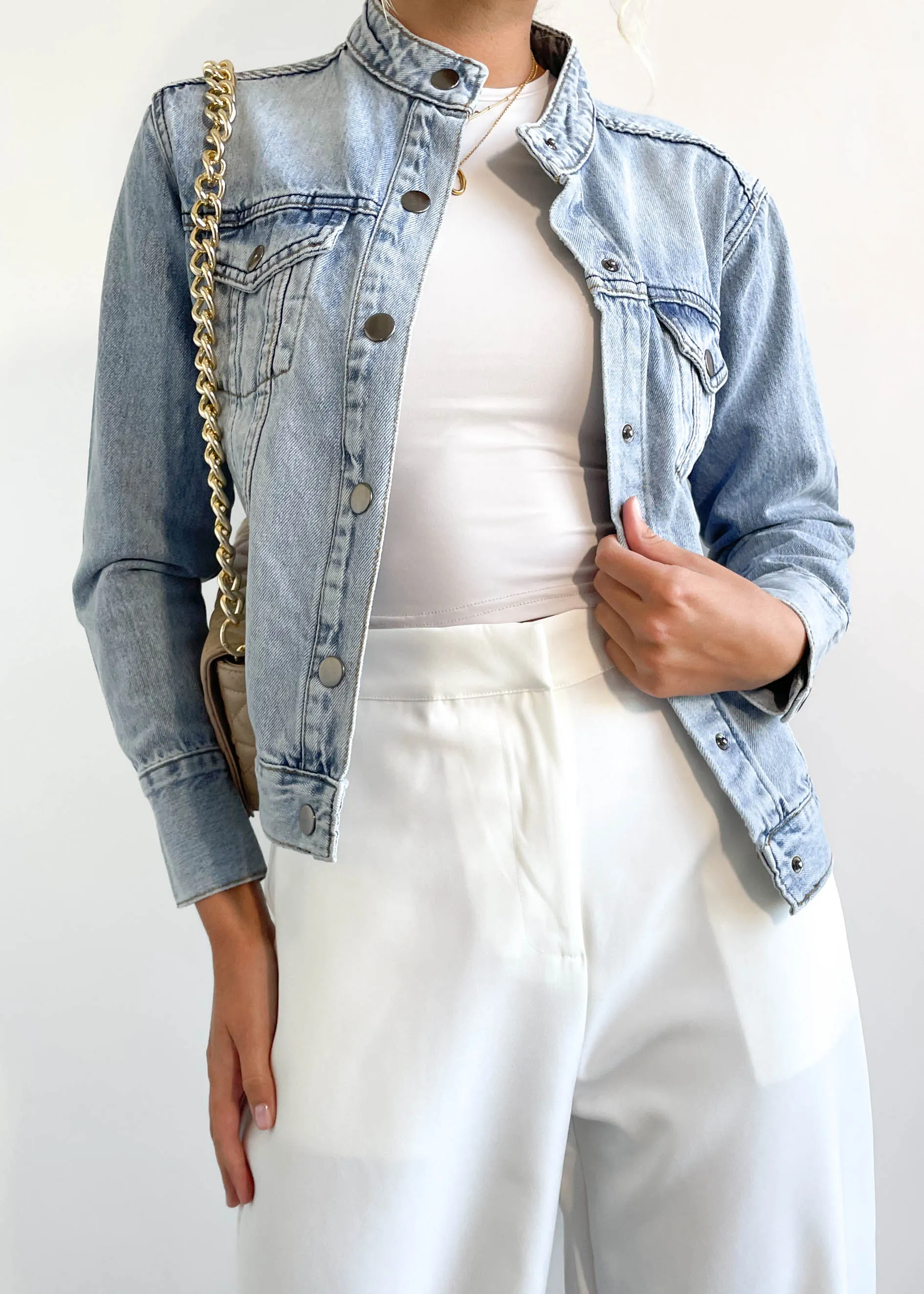 Novato Denim Jacket - Light Blue sold by Gingham & Heels product image thumbnail 2