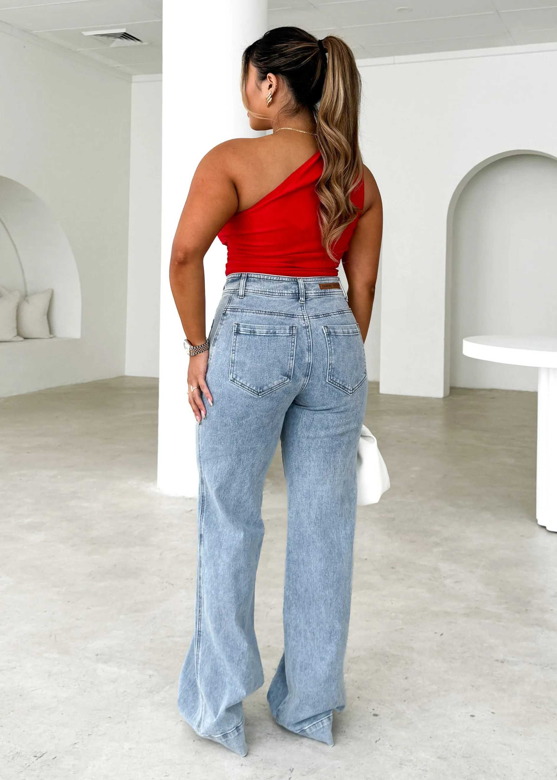 Tamika One Shoulder Top - Red sold by Gingham & Heels product image thumbnail 5