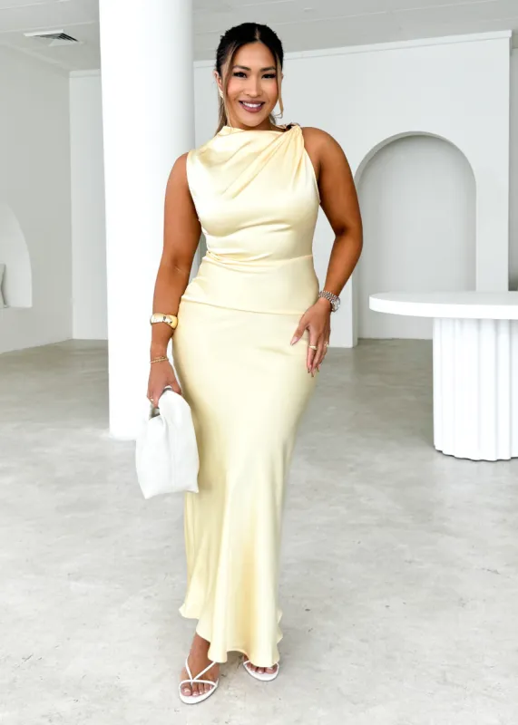 Luana Maxi Dress - Lemon sold by Gingham & Heels