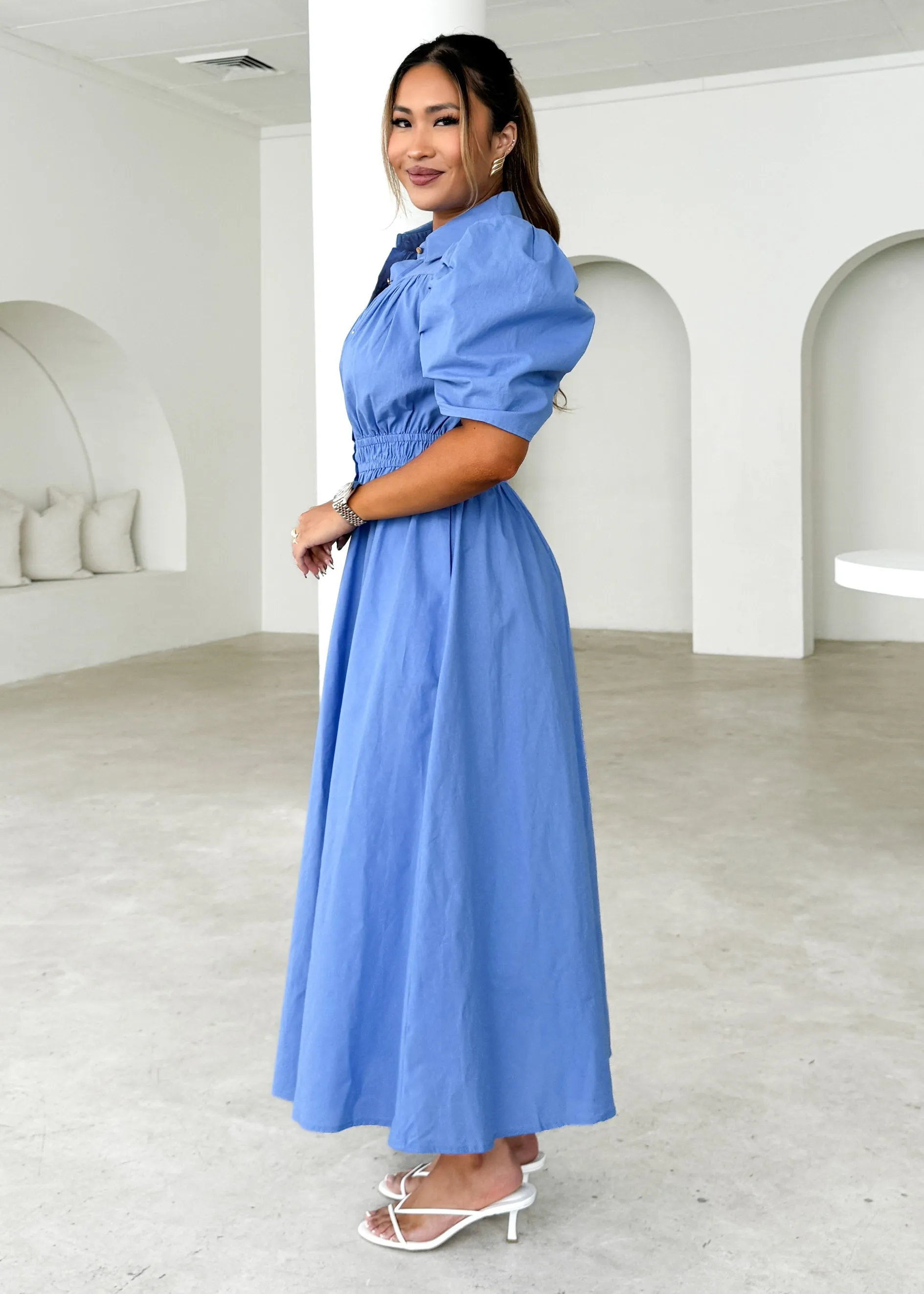 Ariana Midi Dress - Cornflower Blue sold by Gingham & Heels product image thumbnail 4