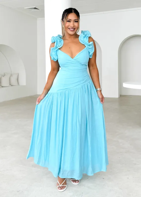 Allara Maxi Dress - Blue sold by Gingham & Heels