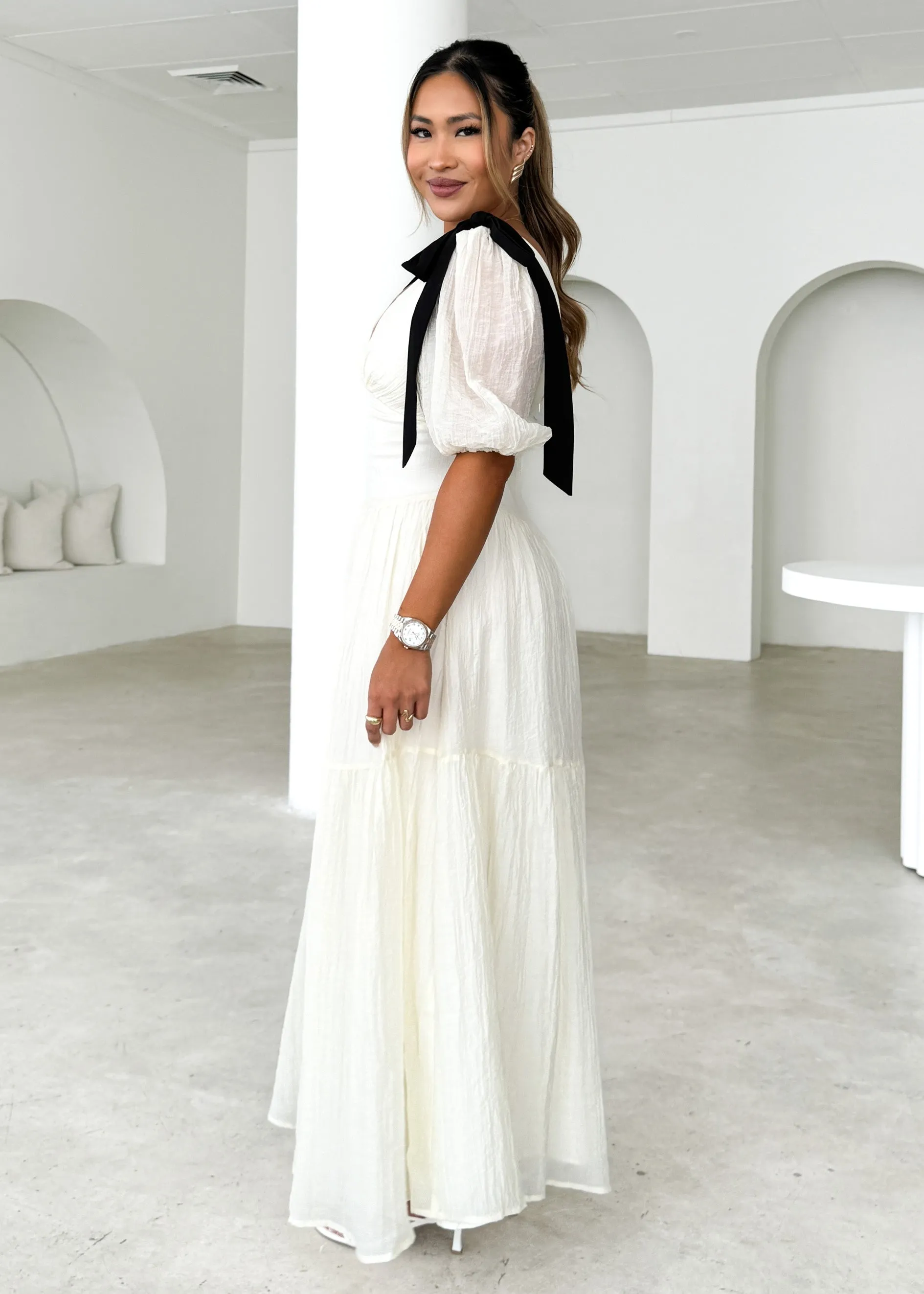 Alias Maxi Dress - Cream sold by Gingham & Heels product image thumbnail 4