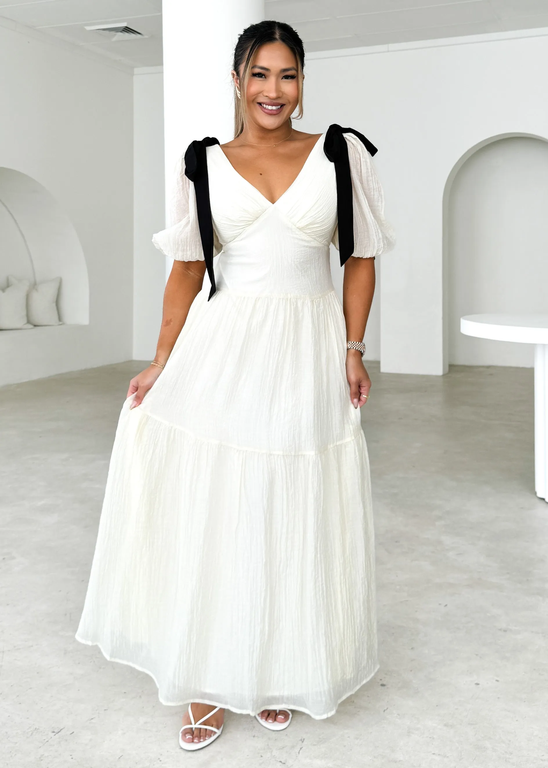 Alias Maxi Dress - Cream sold by Gingham & Heels