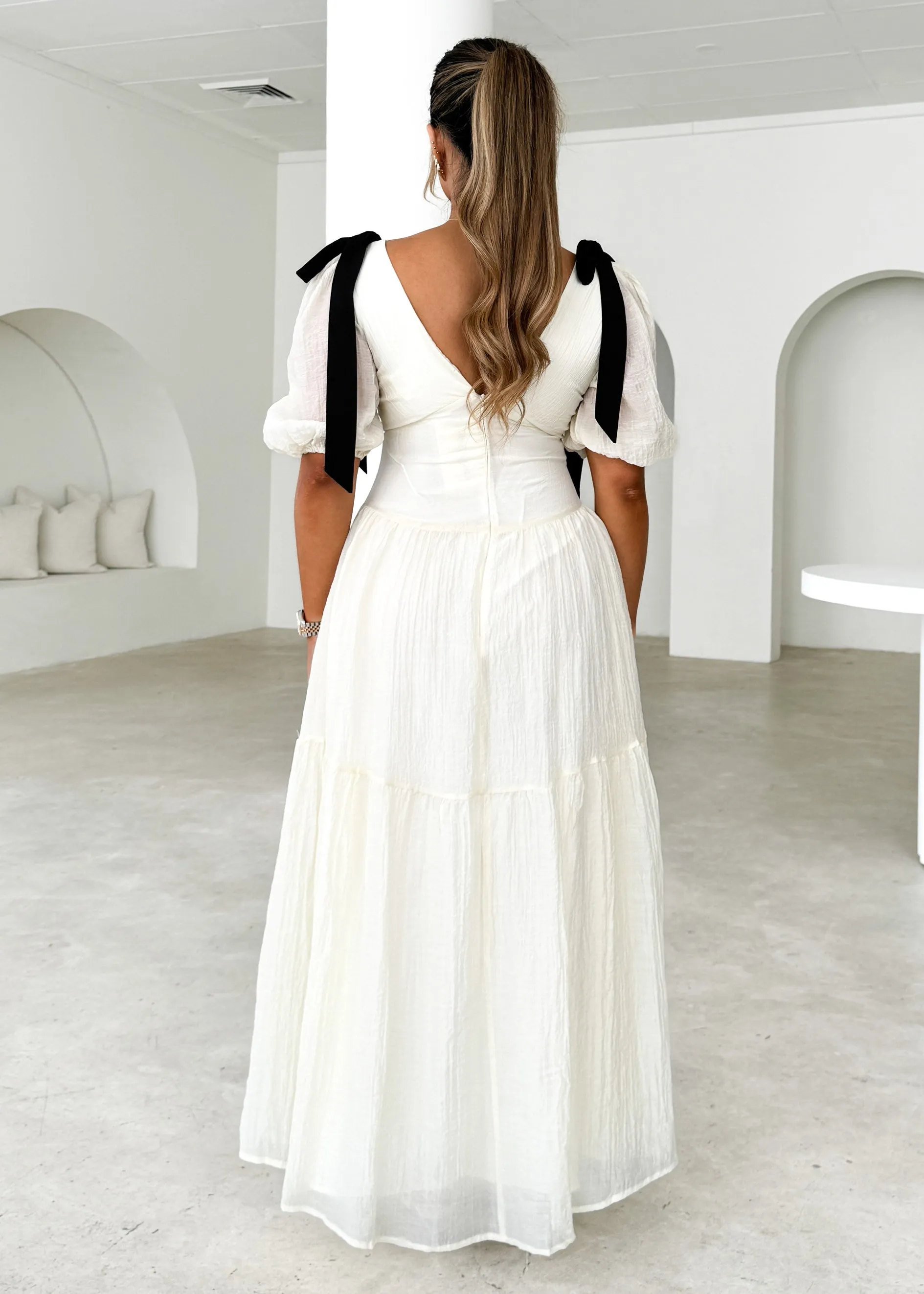 Alias Maxi Dress - Cream sold by Gingham & Heels product image thumbnail 5