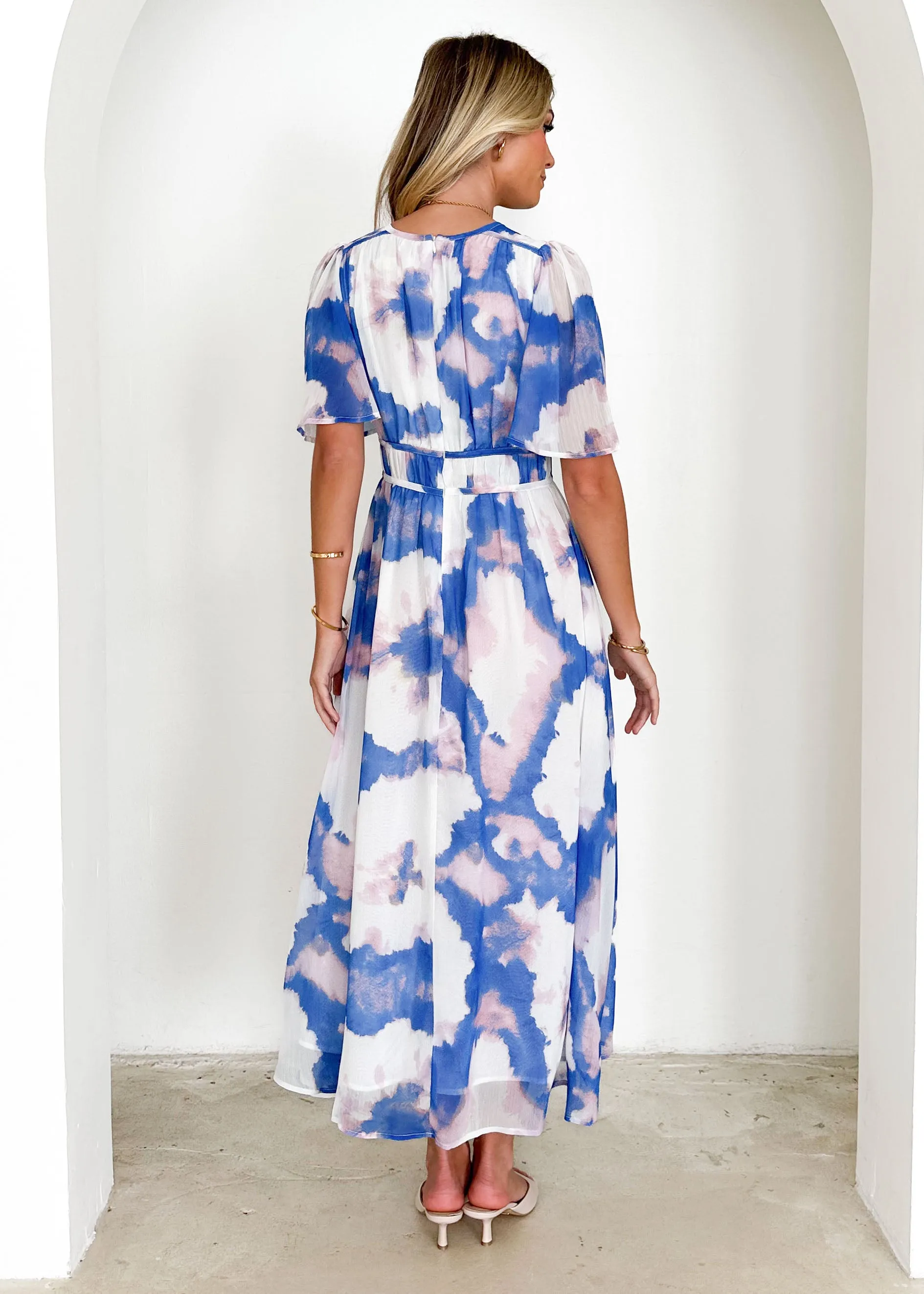 Innika Maxi Dress - Indigo Watercolour sold by Gingham & Heels product image thumbnail 5