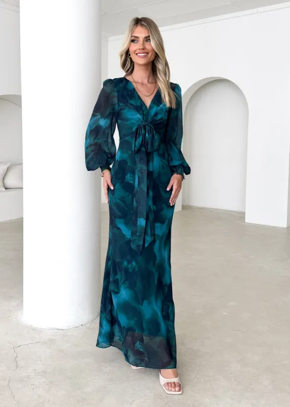 Camellia Midi Dress - Deep Lagoon sold by Gingham & Heels
