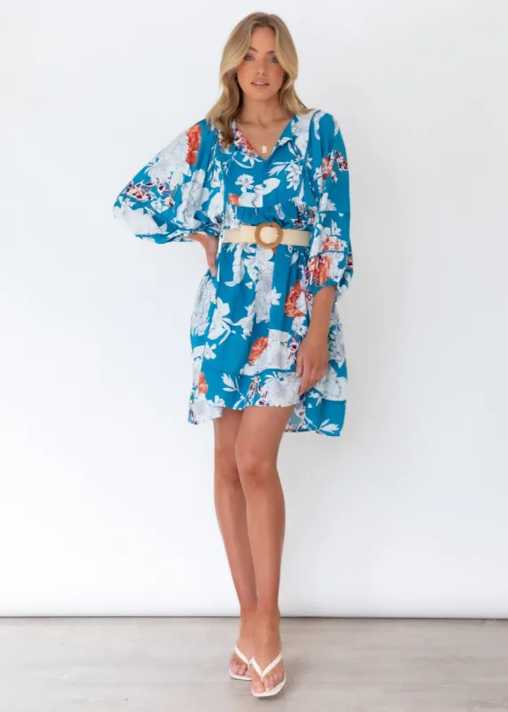 Adela Midi Dress - Blue Iris sold by Gingham & Heels