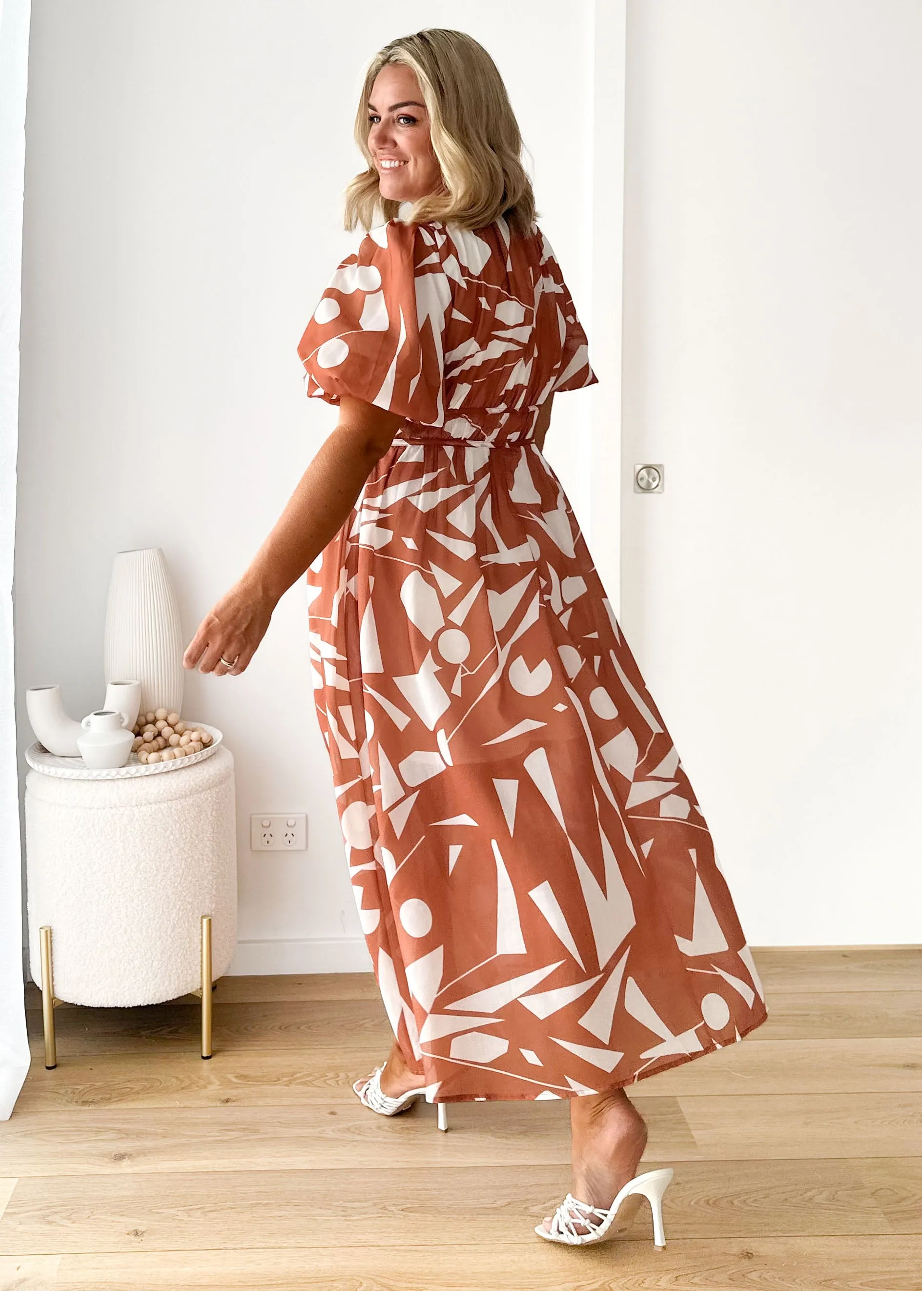 Zanette Midi Dress - Tuscan Geo sold by Gingham & Heels product image thumbnail 4