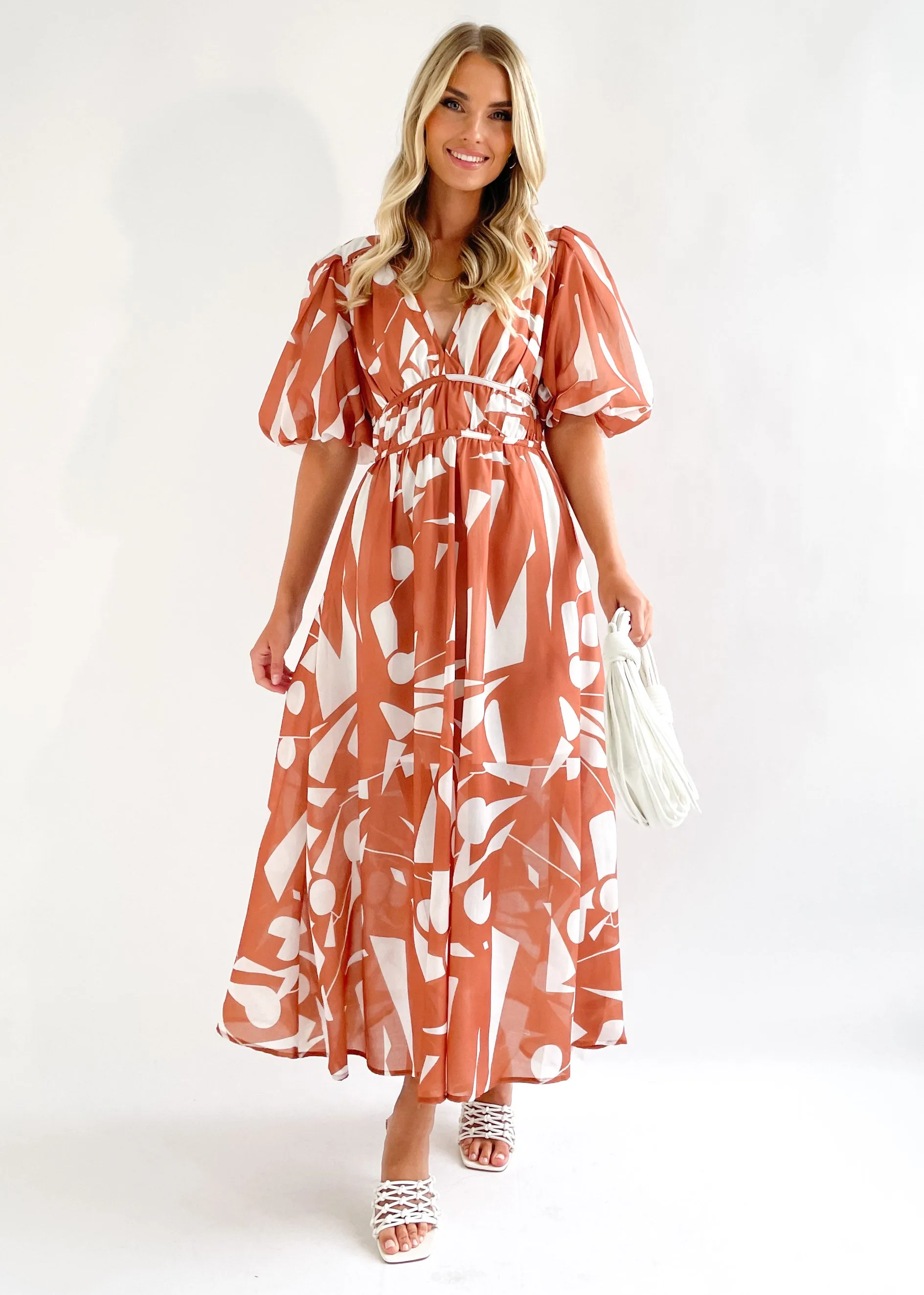 Zanette Midi Dress - Tuscan Geo sold by Gingham & Heels