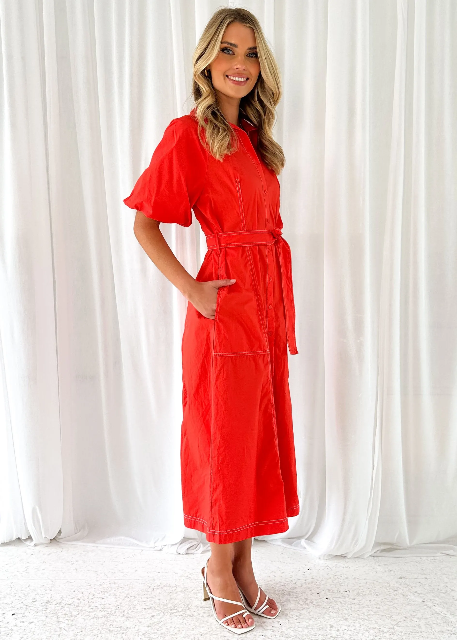 Allore Midi Dress - Scarlet sold by Gingham & Heels product image thumbnail 3