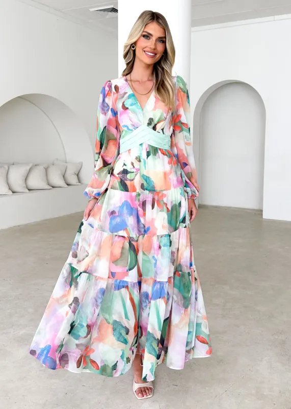 Mayella Maxi Dress - Mint Garden sold by Gingham & Heels
