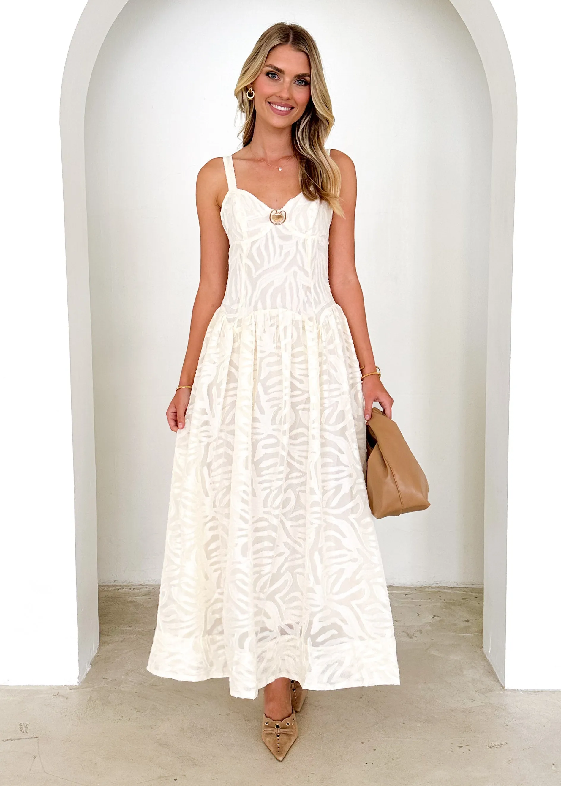 Marilyn Maxi Dress - Cream Lace sold by Gingham & Heels product image thumbnail 4