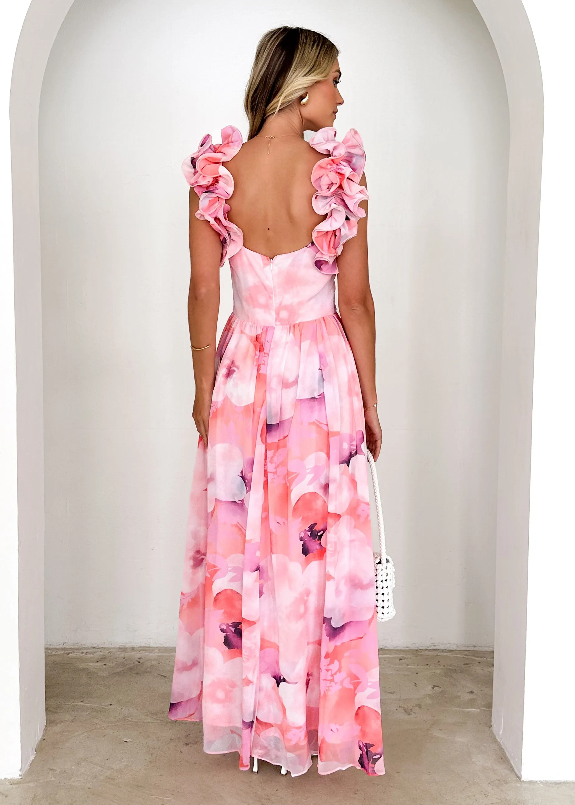 Odessa Maxi Dress - Peach Spritz sold by Gingham & Heels product image thumbnail 5