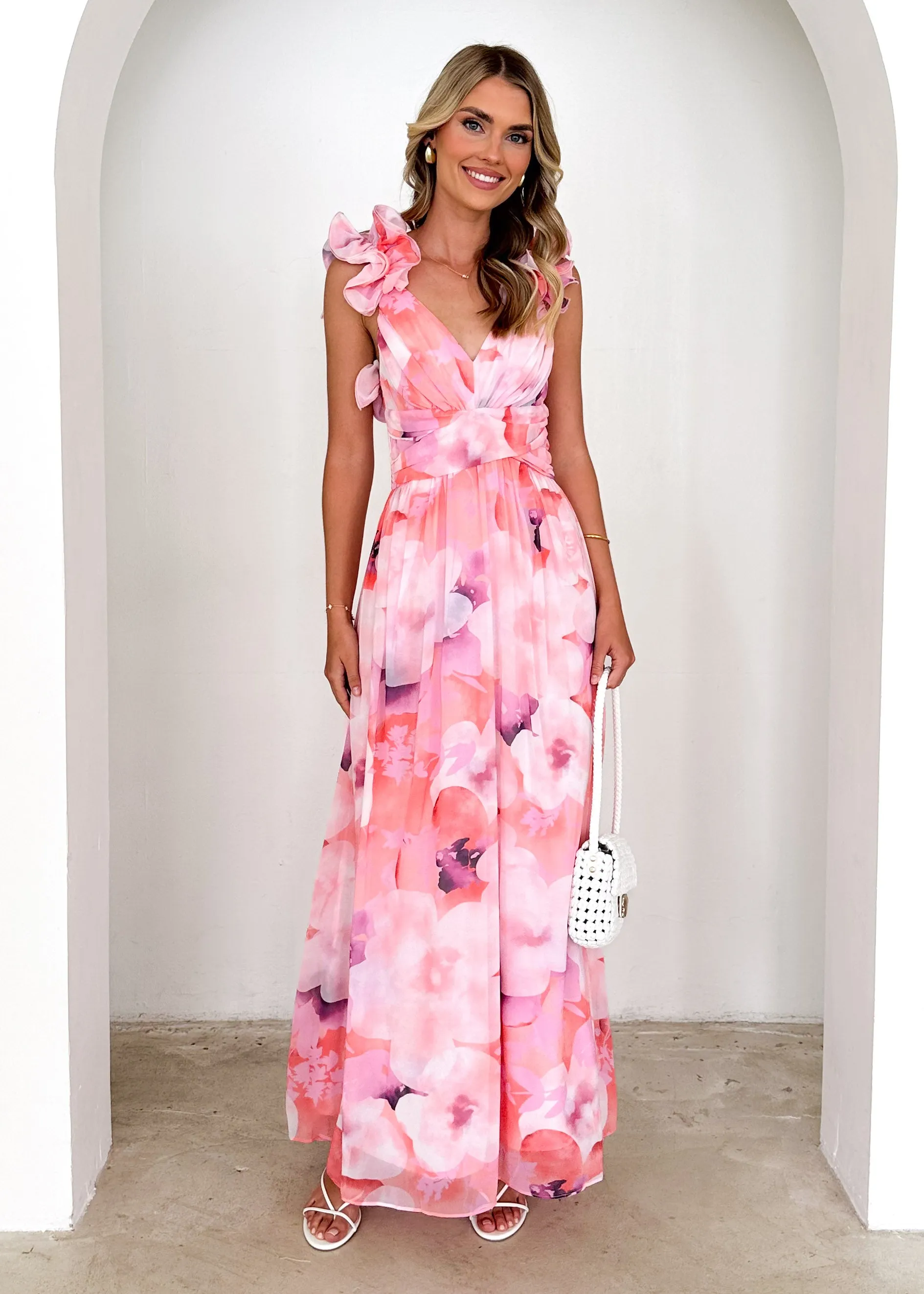Odessa Maxi Dress - Peach Spritz sold by Gingham & Heels product image thumbnail 3