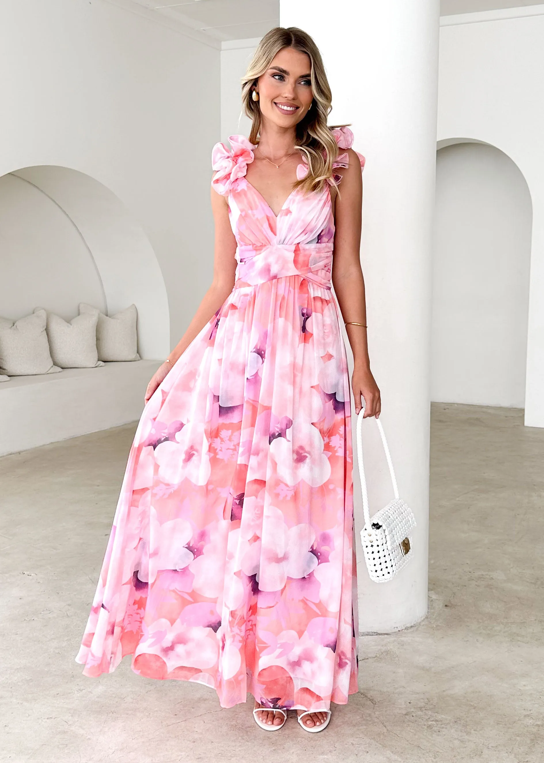 Odessa Maxi Dress - Peach Spritz sold by Gingham & Heels product image thumbnail 2