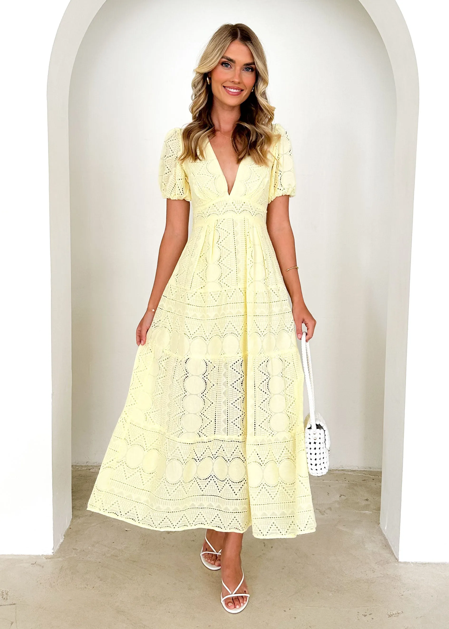 Vadella Maxi Dress - Lemon sold by Gingham & Heels product image thumbnail 3