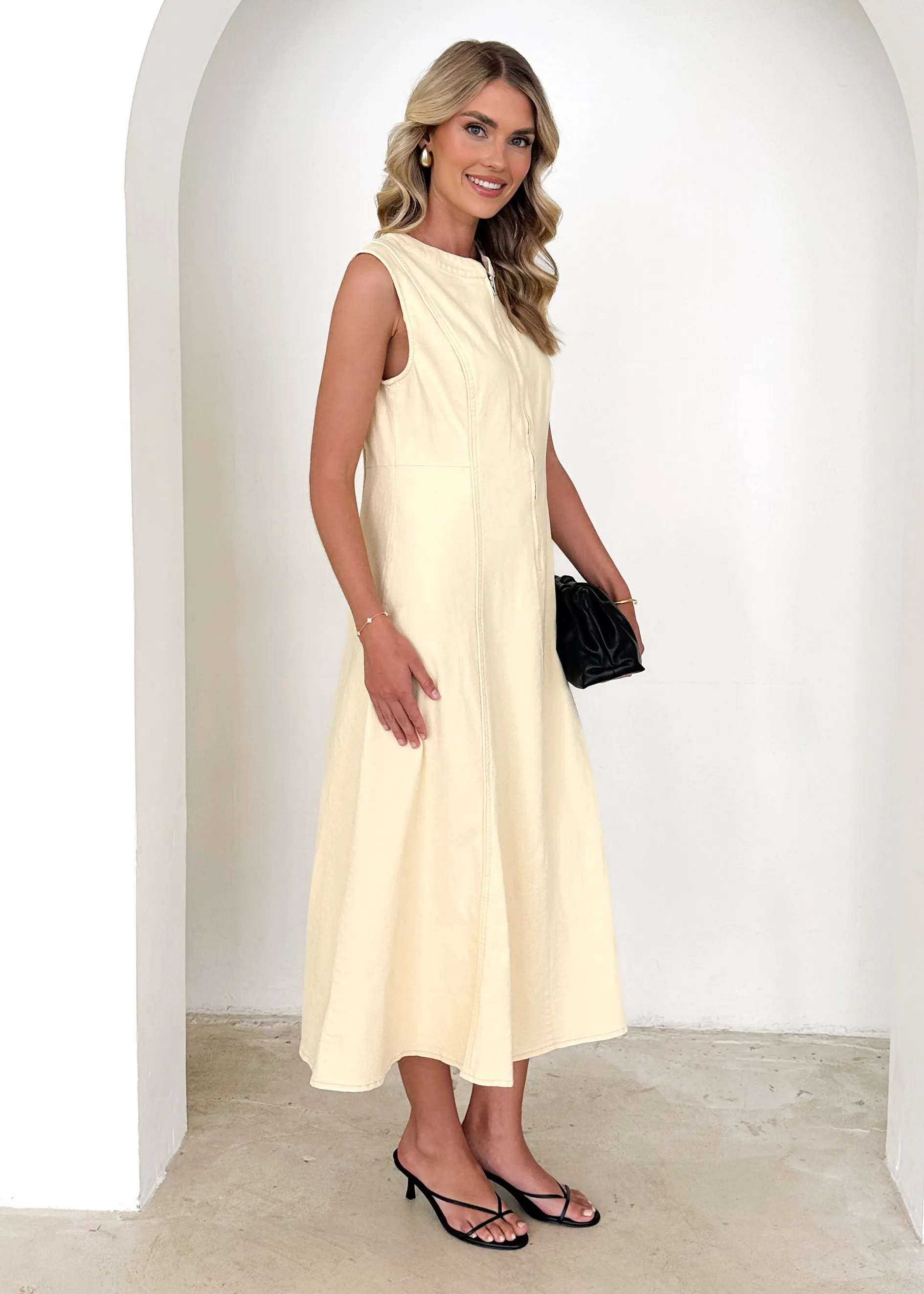 Cameo Midi Dress - Lemon sold by Gingham & Heels product image thumbnail 4