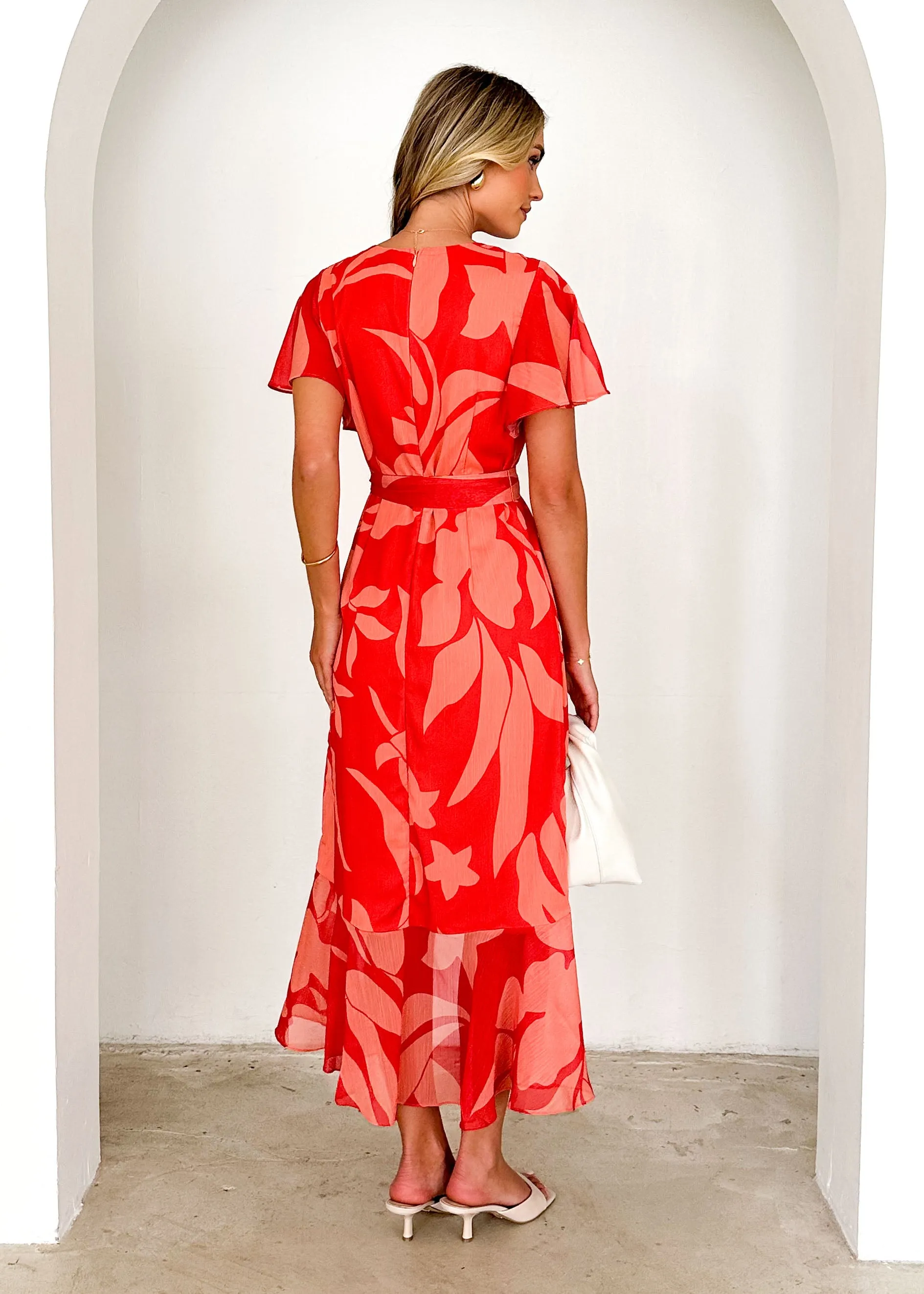 Daisy Midi Dress - Coral Floral sold by Gingham & Heels product image thumbnail 5