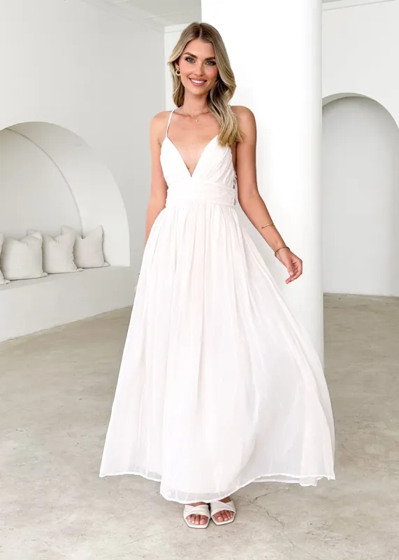 Jovie Maxi Dress - Ivory sold by Gingham & Heels