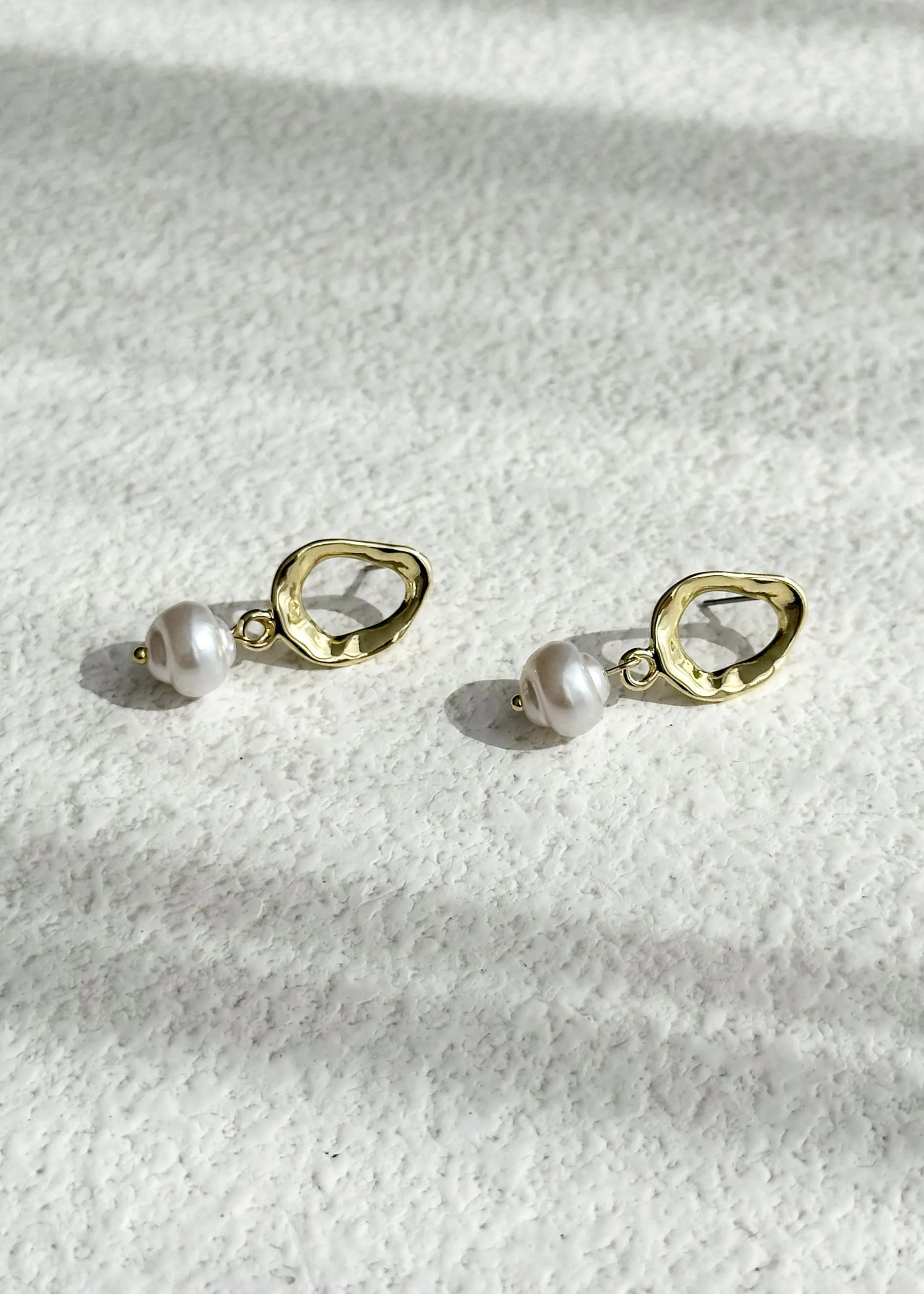 Yelina Pearl Earrings - Gold sold by Gingham & Heels product image thumbnail 2