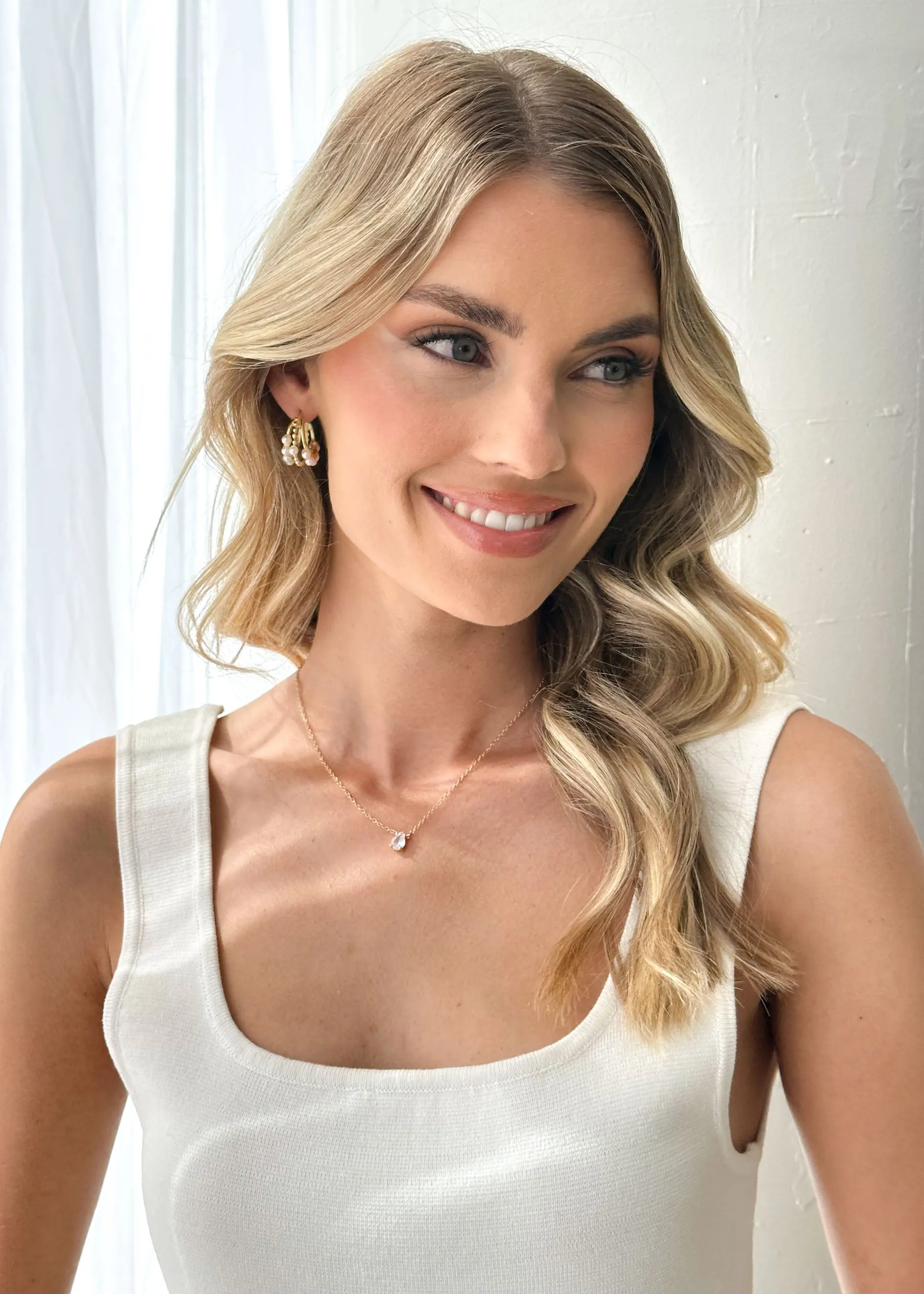 Capri Pearl Earrings - Gold sold by Gingham & Heels product image thumbnail 3