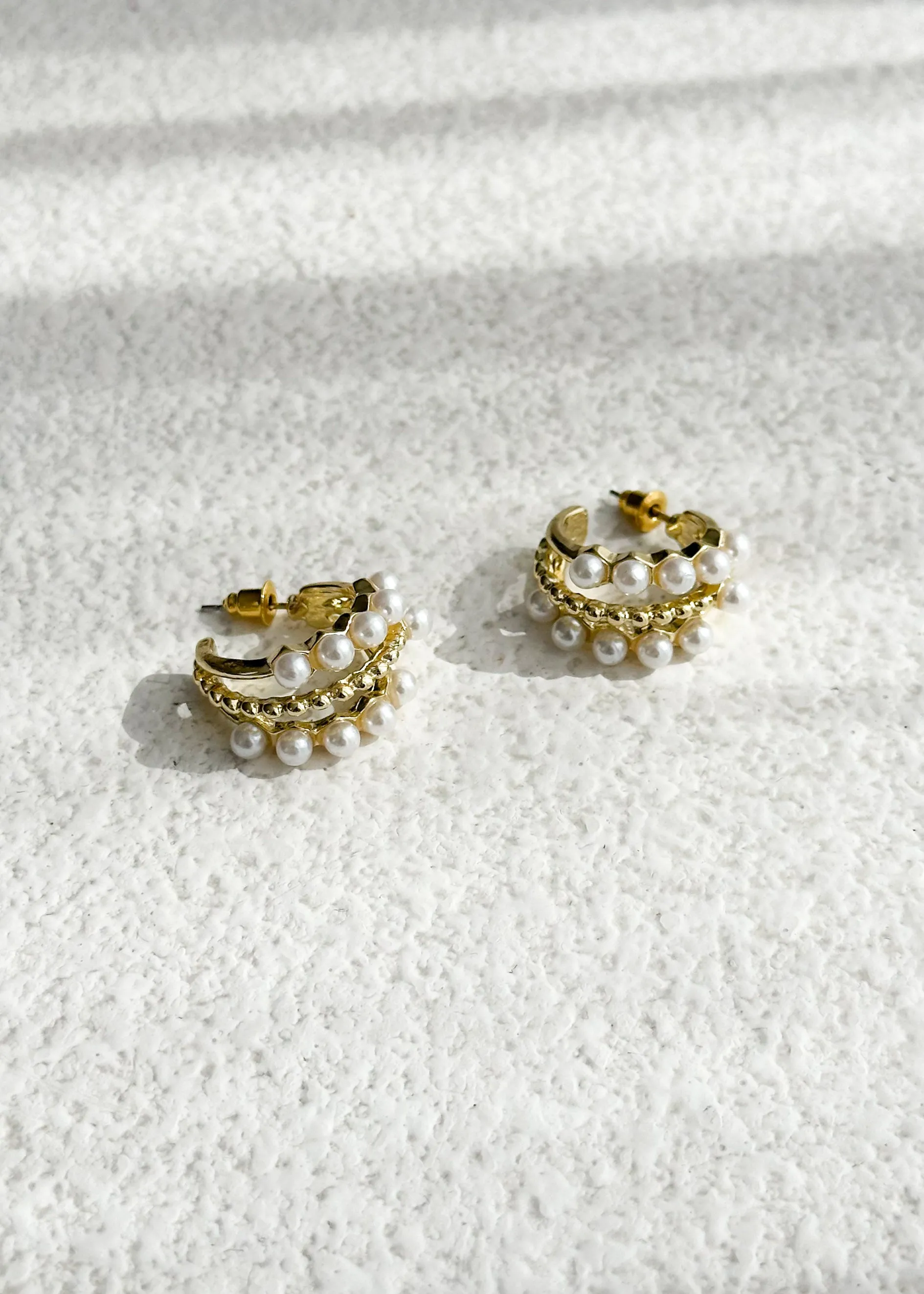 Capri Pearl Earrings - Gold sold by Gingham & Heels product image thumbnail 2