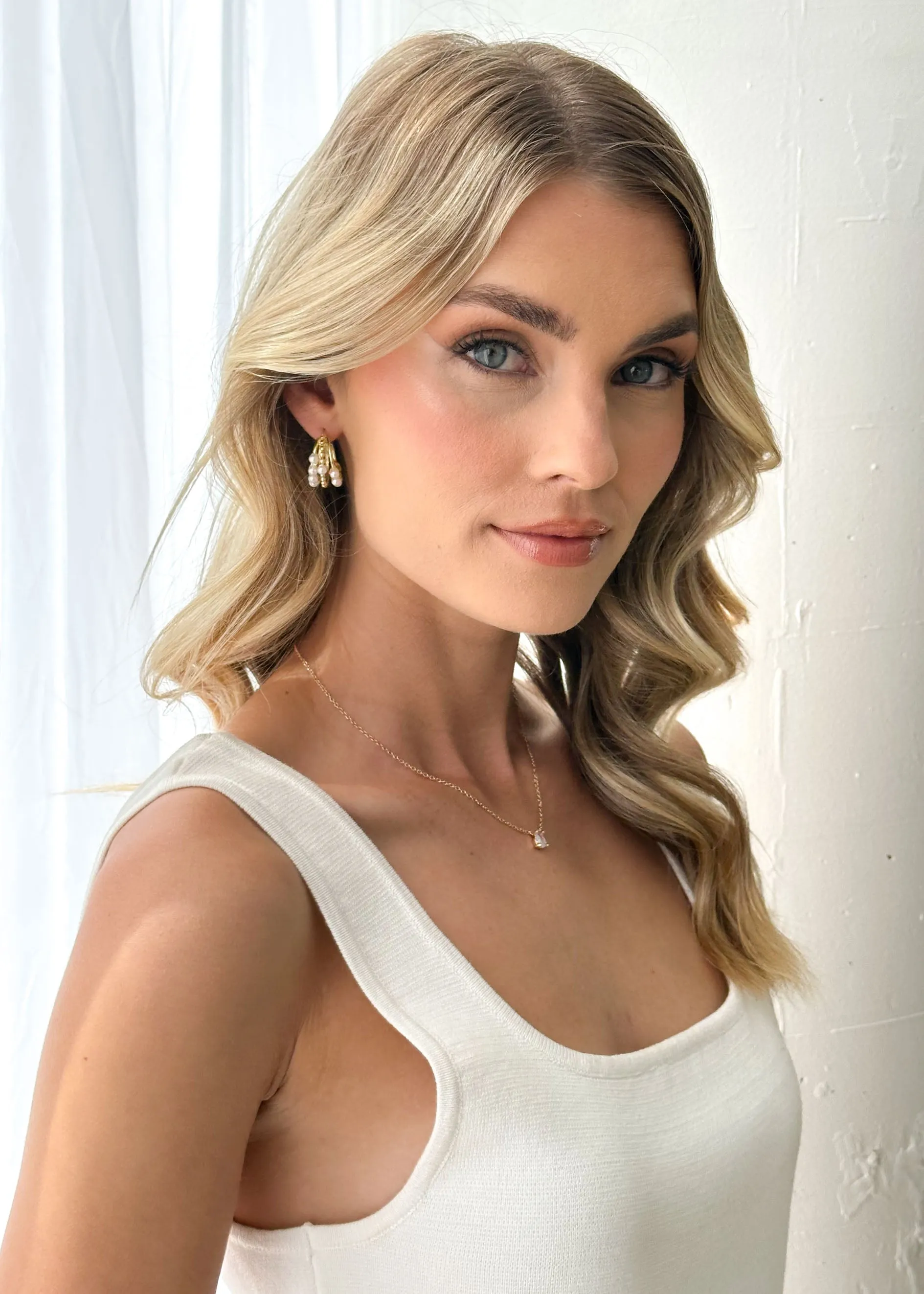 Capri Pearl Earrings - Gold sold by Gingham & Heels product image thumbnail 5