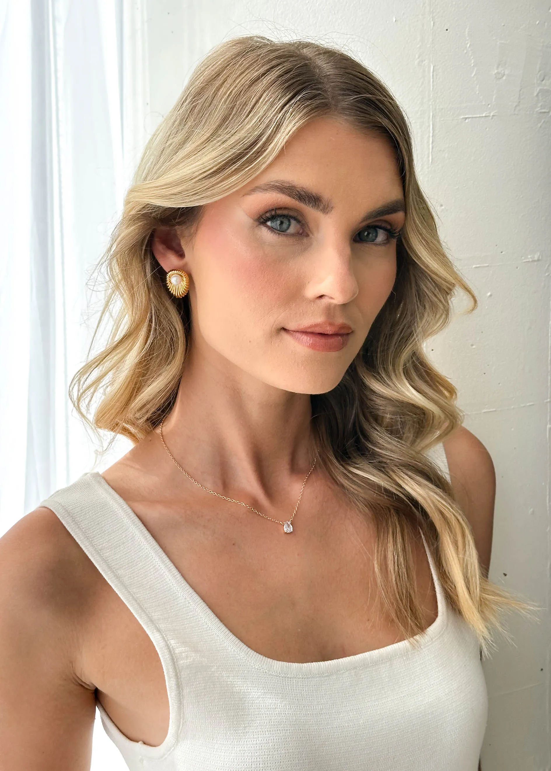 Kailey Pearl Earrings - Gold sold by Gingham & Heels product image thumbnail 3