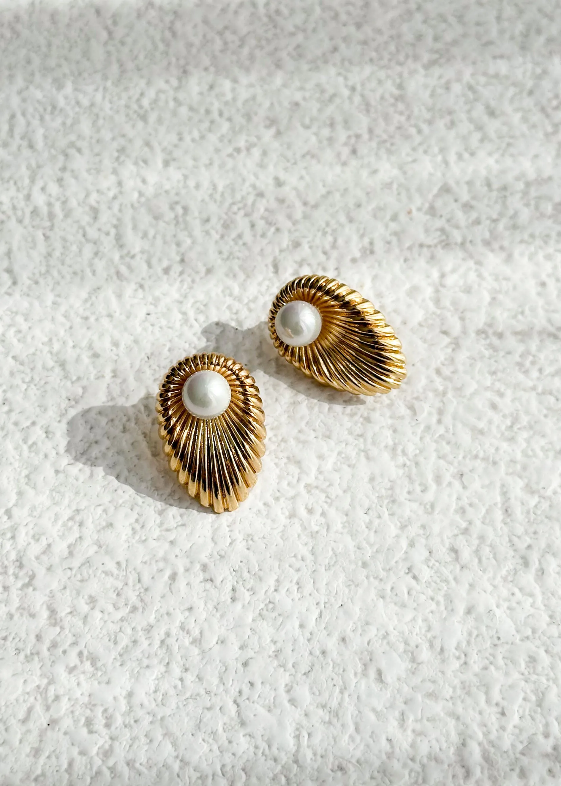 Kailey Pearl Earrings - Gold sold by Gingham & Heels