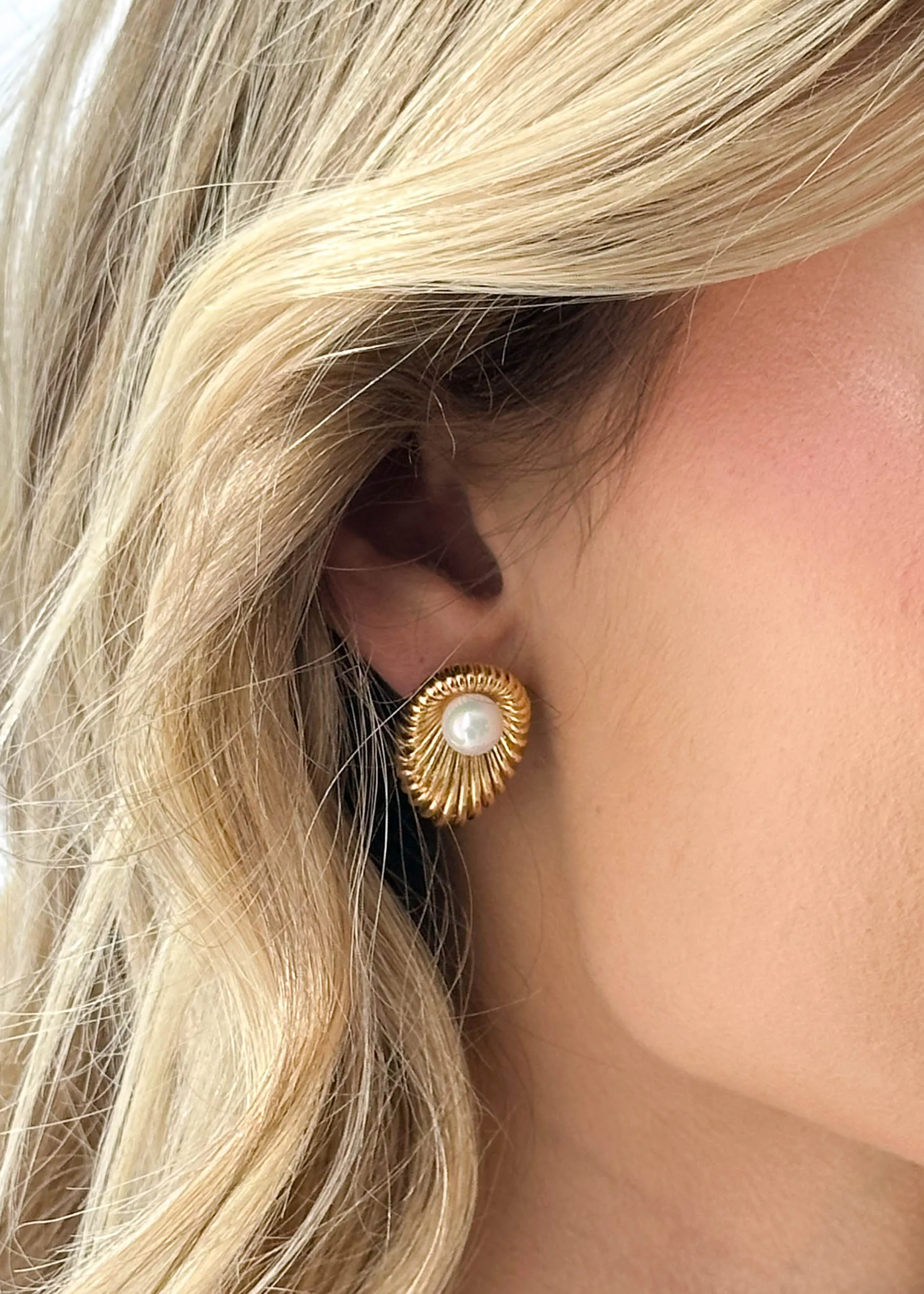 Kailey Pearl Earrings - Gold sold by Gingham & Heels product image thumbnail 2