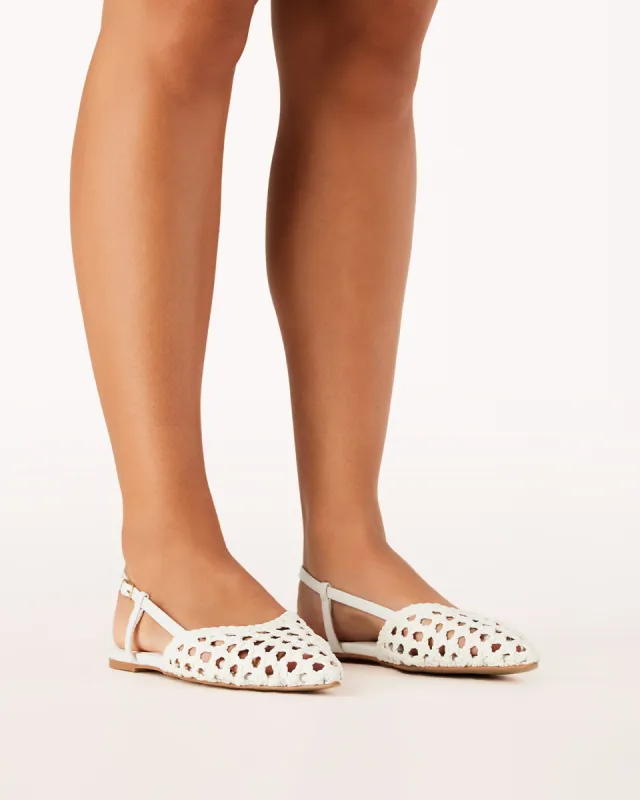 Alexandra Flats - White sold by Gingham & Heels