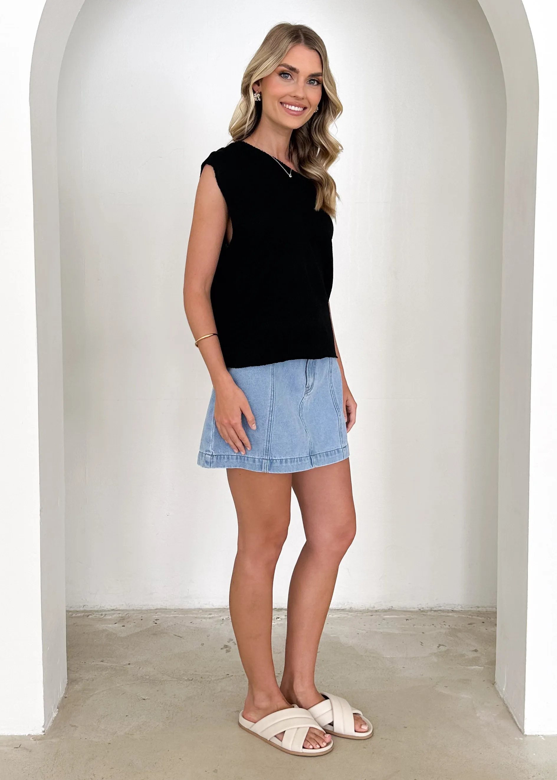 Taissa One Shoulder Knit Top - Black sold by Gingham & Heels product image thumbnail 4