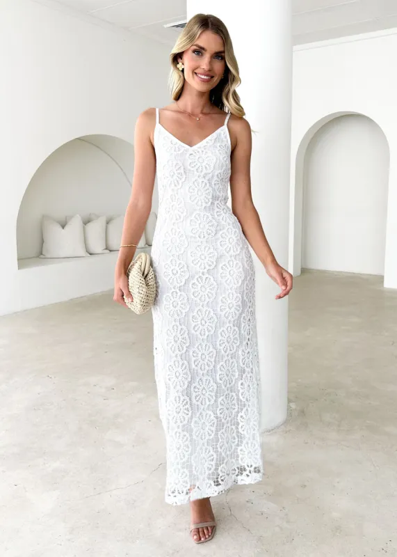 Rani Maxi Dress - Off White sold by Gingham & Heels