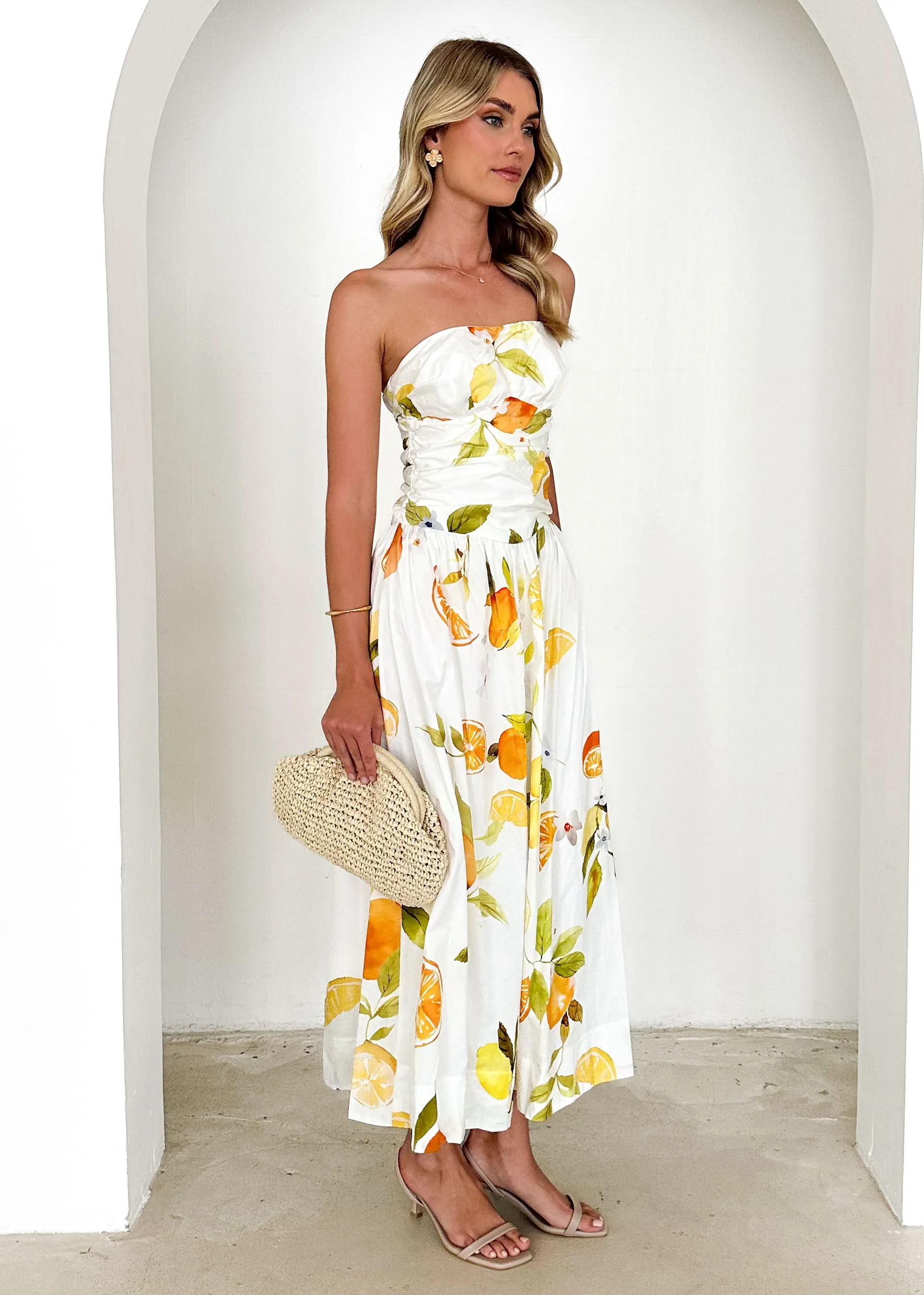 Rena Strapless Maxi Dress - Limoncello sold by Gingham & Heels product image thumbnail 4