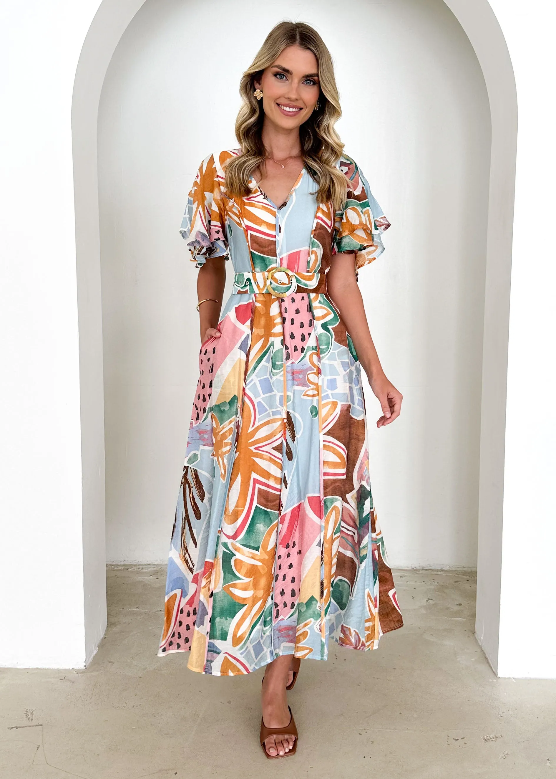 Callie Midi Dress - Tropical Blue sold by Gingham & Heels product image thumbnail 3