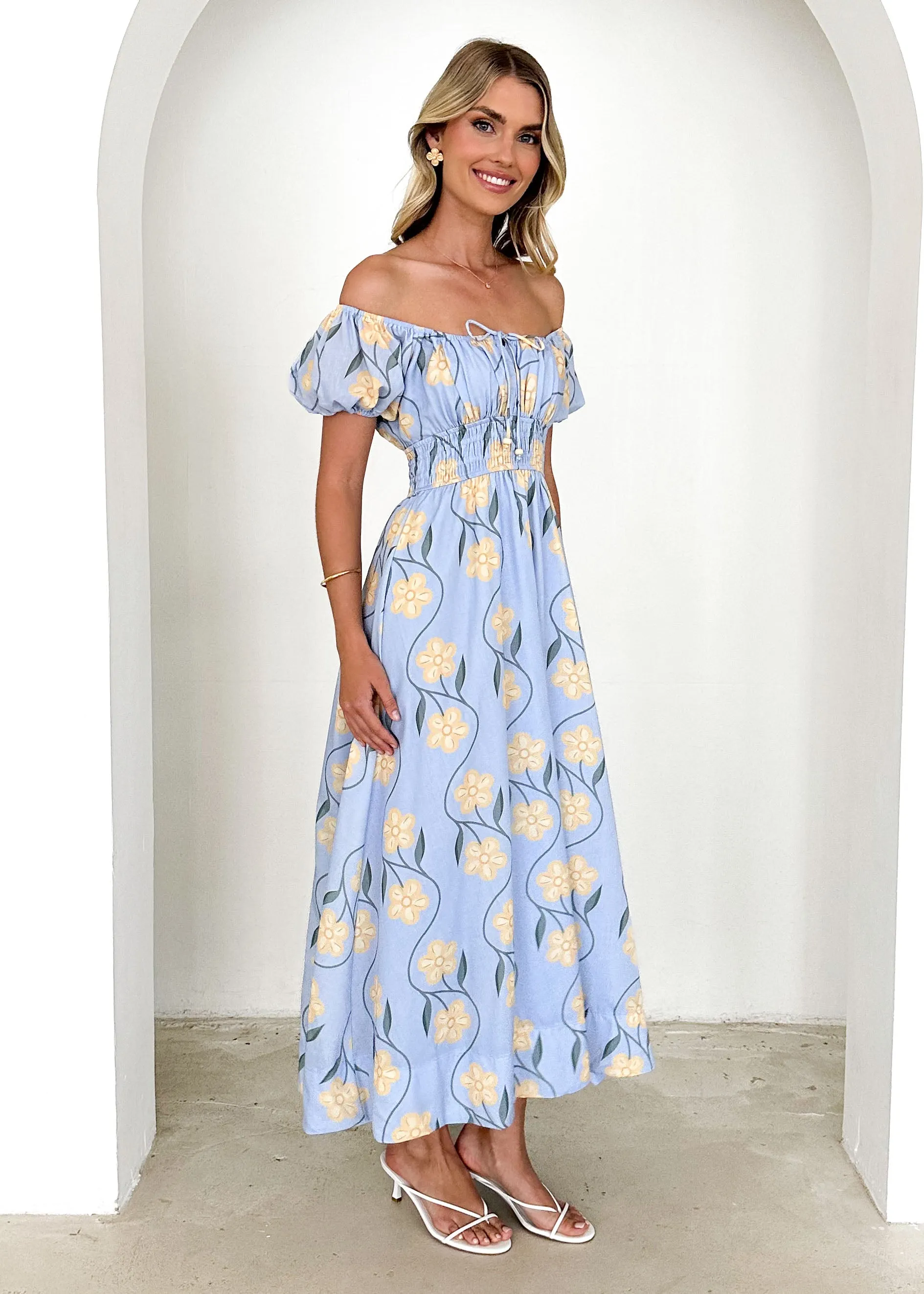 Maisie Maxi Dress - Blue Flowers sold by Gingham & Heels product image thumbnail 4