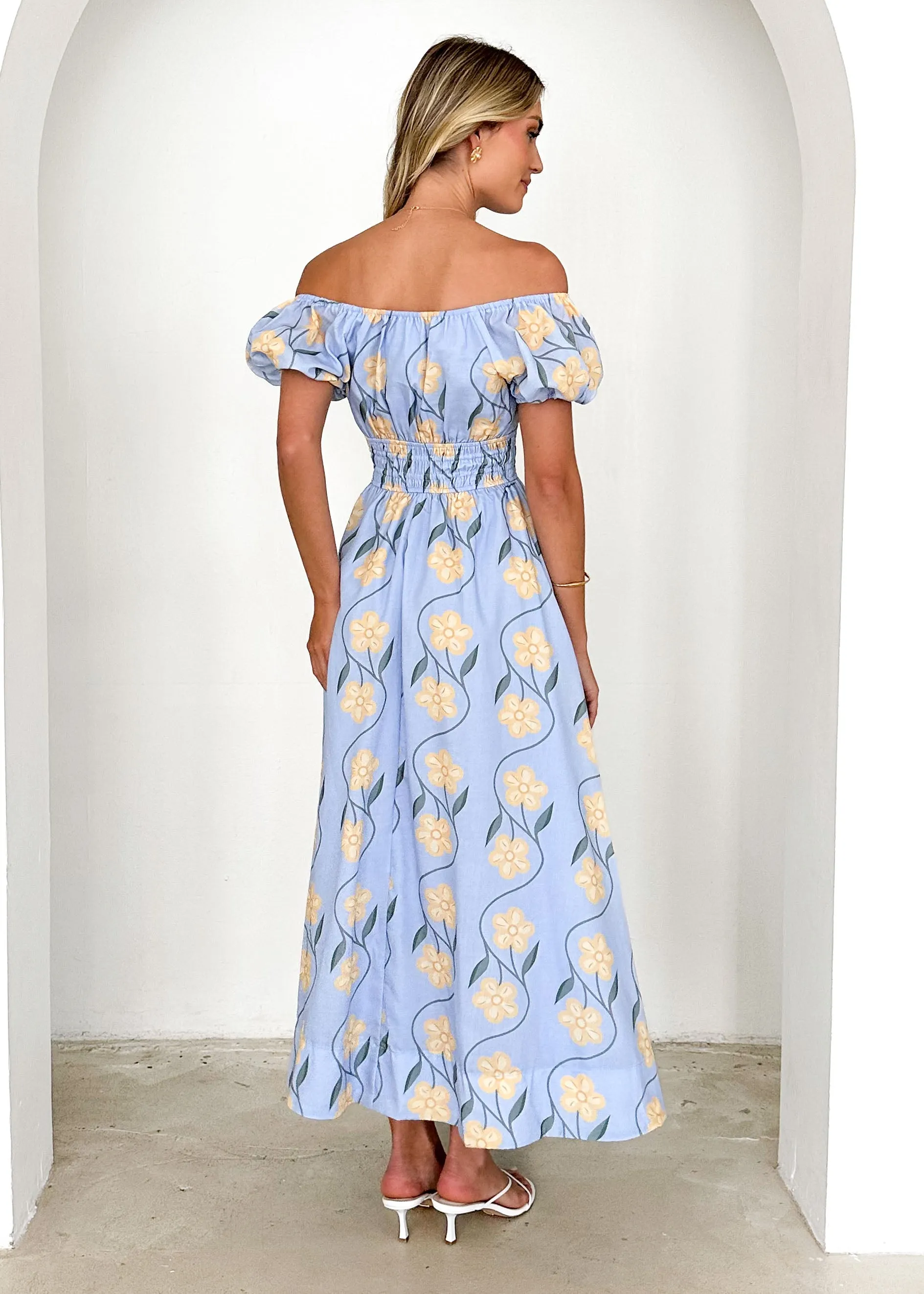 Maisie Maxi Dress - Blue Flowers sold by Gingham & Heels product image thumbnail 5